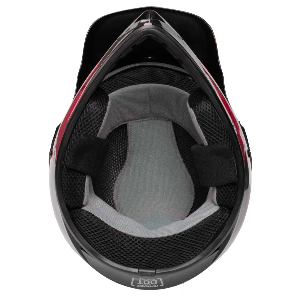 Raider GX4 Youth Off-Road Helmet, Lightweight Thermoplastic Shell, Integrated Ventilation, Adjustable Visor, Red, Small, 2181013 - Image 6