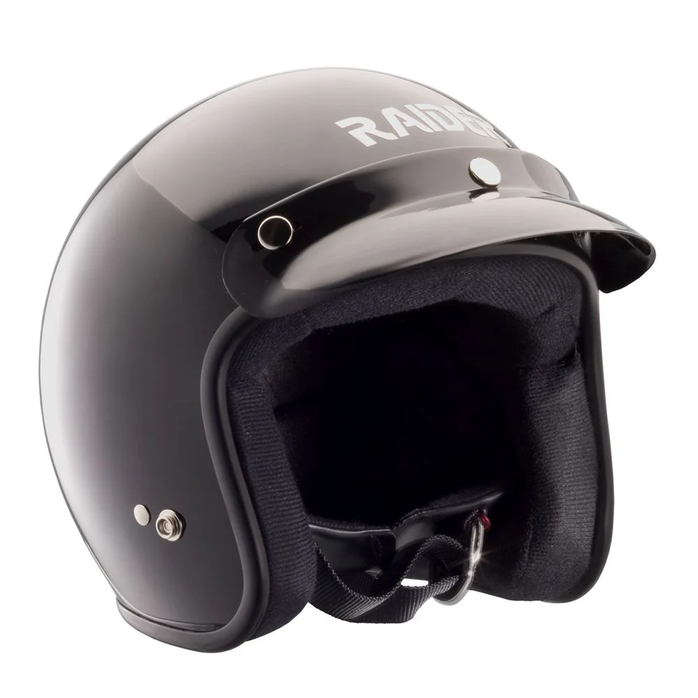 Raider Open Face Helmet - M - Black