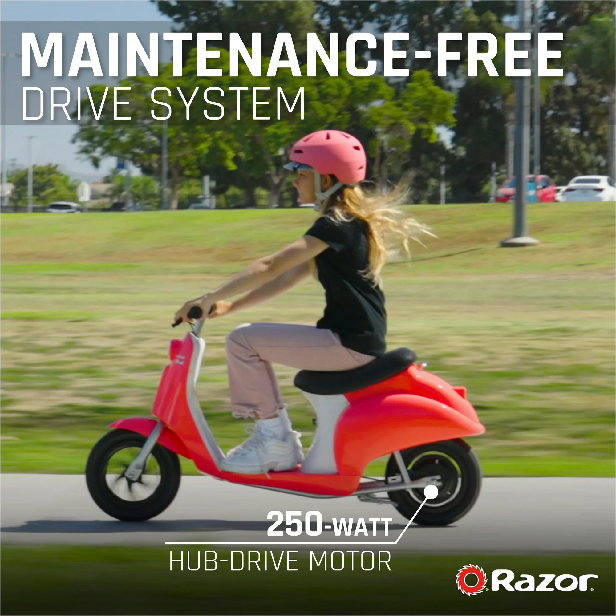 Razor 15130683 Pocket Mod Miniature Euro-Style Electric Scooter - Roma Red - Image 2