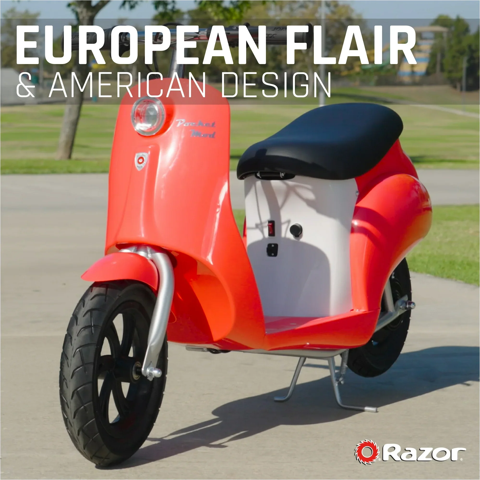 Razor 15130683 Pocket Mod Miniature Euro-Style Electric Scooter - Roma Red - Image 4