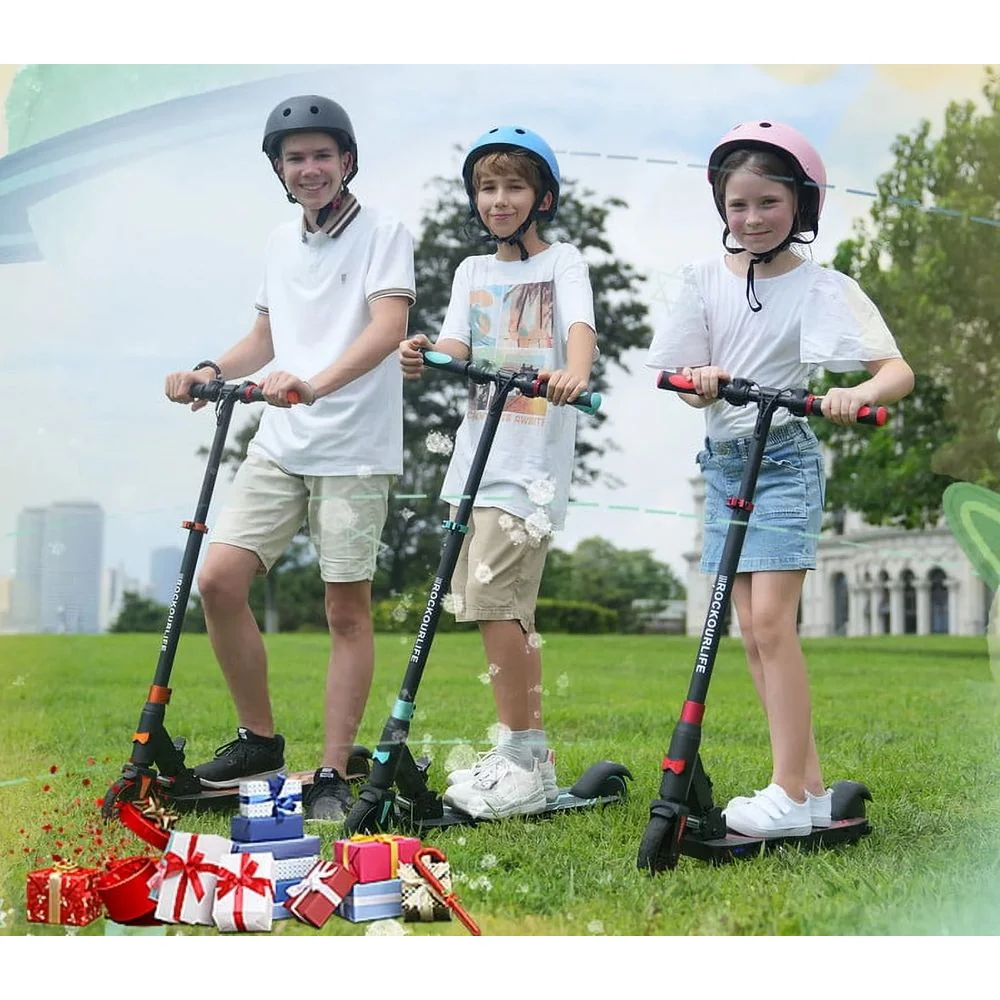 RCB HB21 Electric Scooter for Kids Ages 8+ Lightweight and Foldable 150W Motor Max 10 Mile & 12.5Mph Double Brake Adjustable Height Anti-Slip Handleba - Image 3