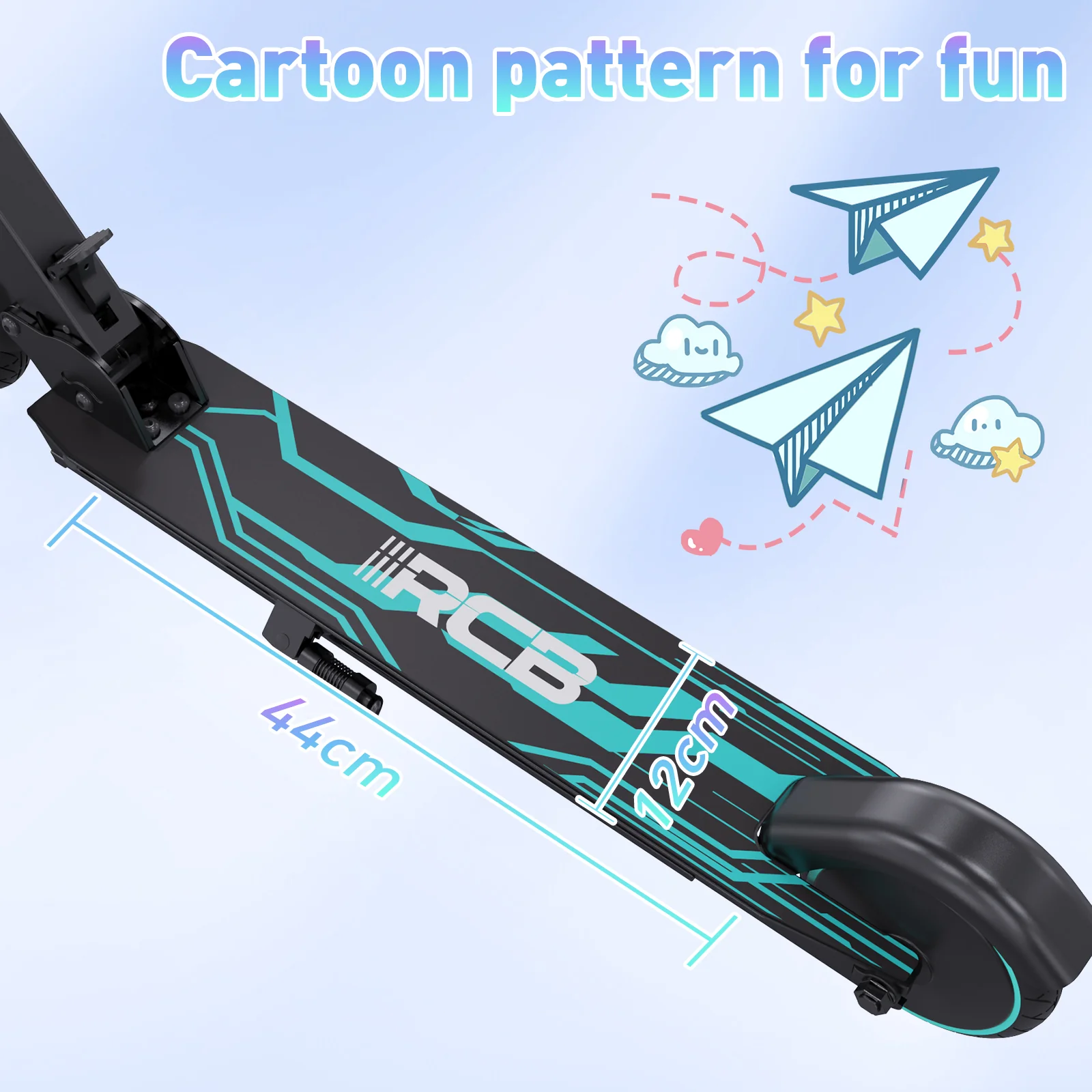 RCB R15 Lightweight & Foldable 12.5Mph Electric Scooter, Blue - Image 3