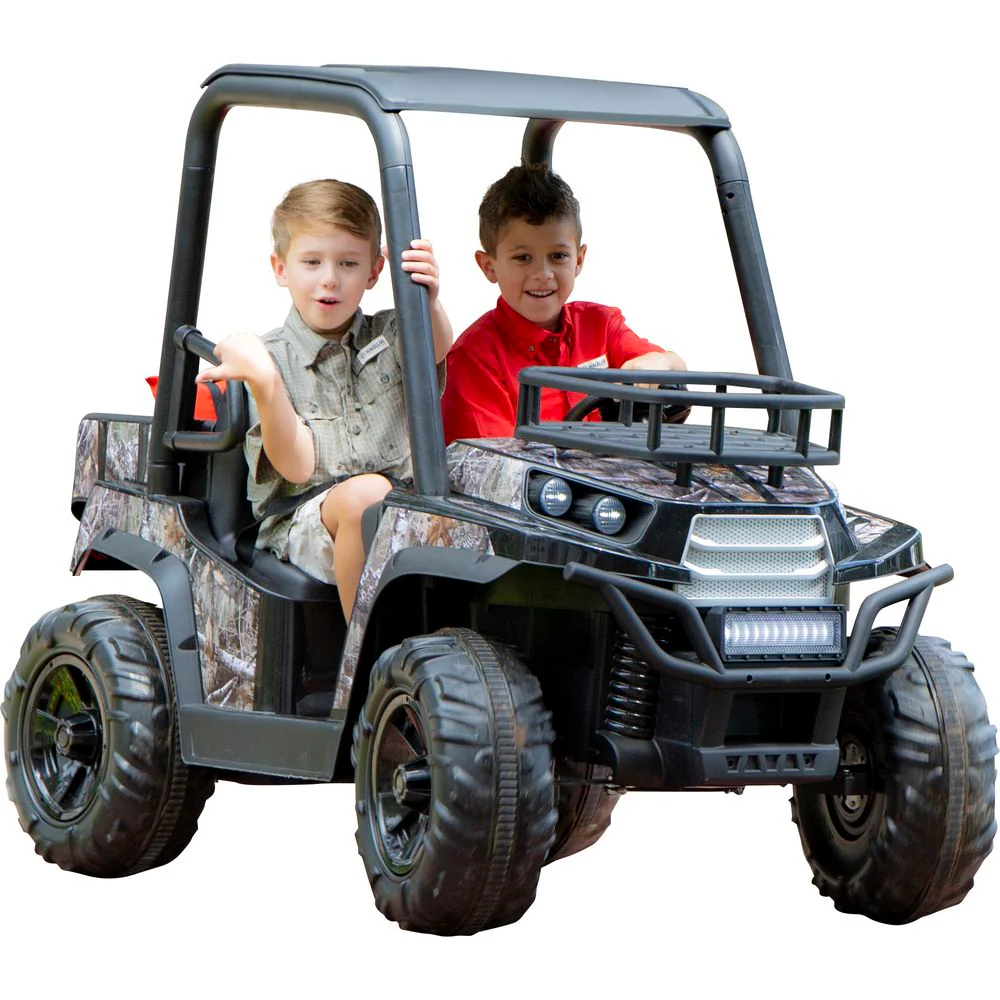 Realtree 24 Volt UTV ride on by Dynacraft with custom Realtree graphics and working Headlights