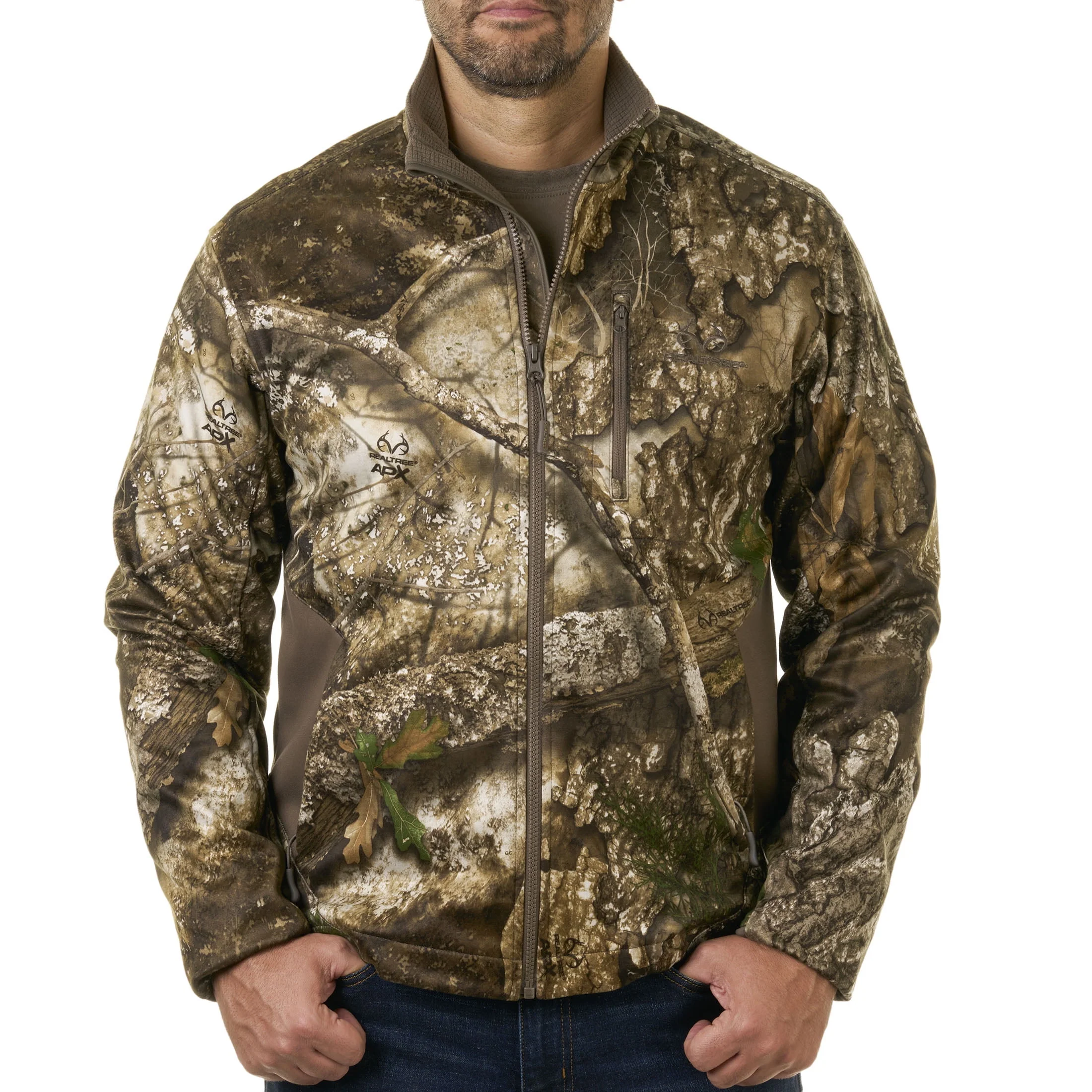Realtree APX Men's Chill Cutter Softshell Hunting Jacket, Windproof, Integrated M