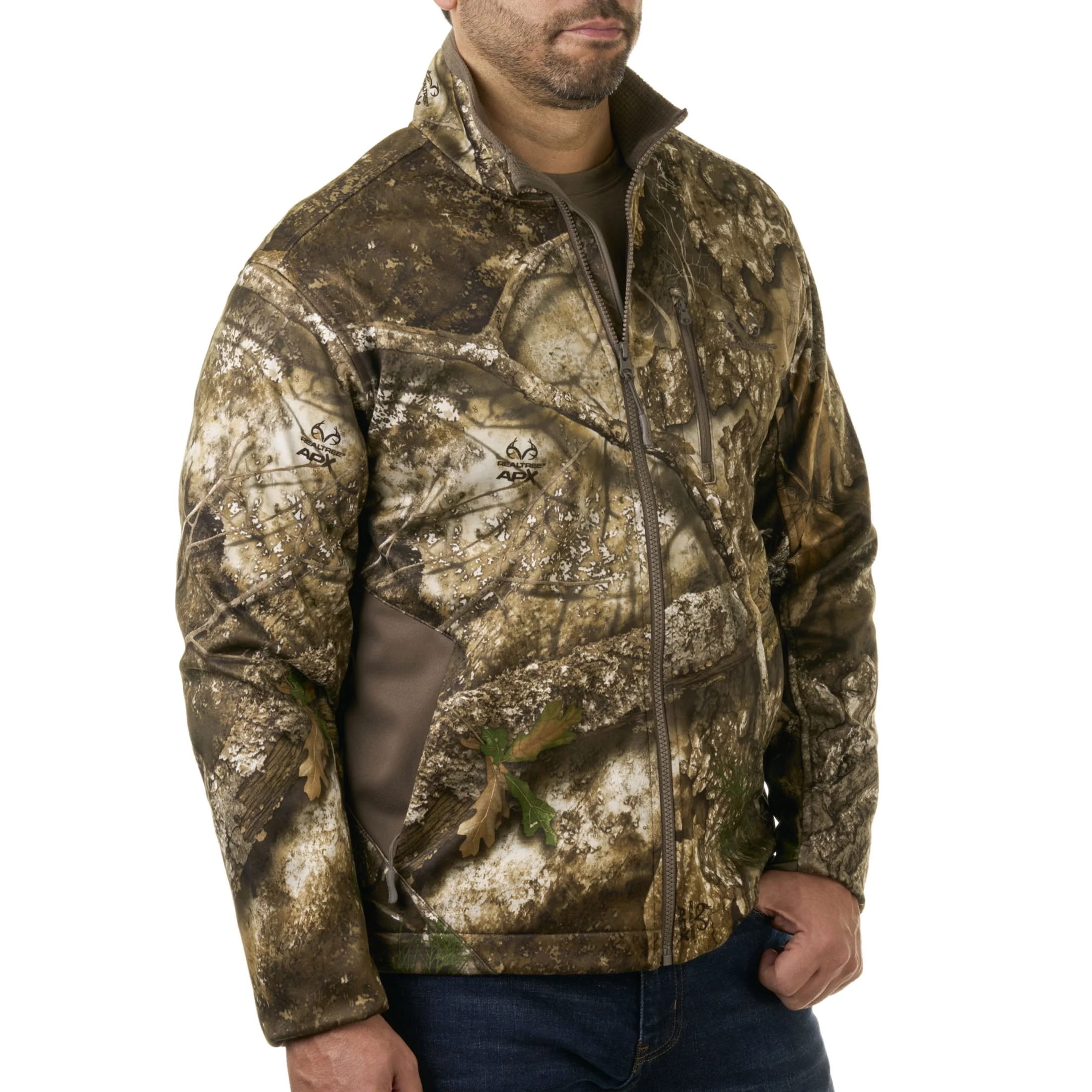 Realtree APX Men's Chill Cutter Softshell Hunting Jacket, Windproof, Integrated XL - Image 3