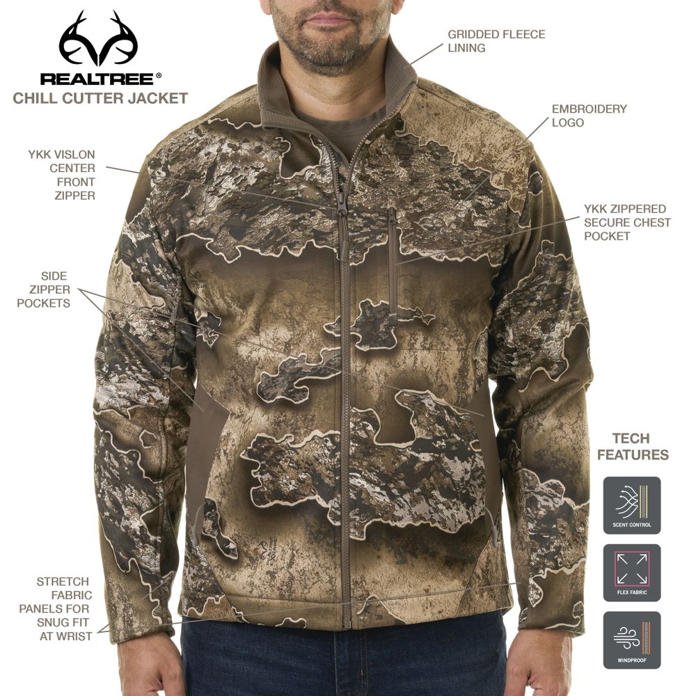 Realtree Excape Men's Chill Cutter Softshell Hunting Jacket, L - Image 6