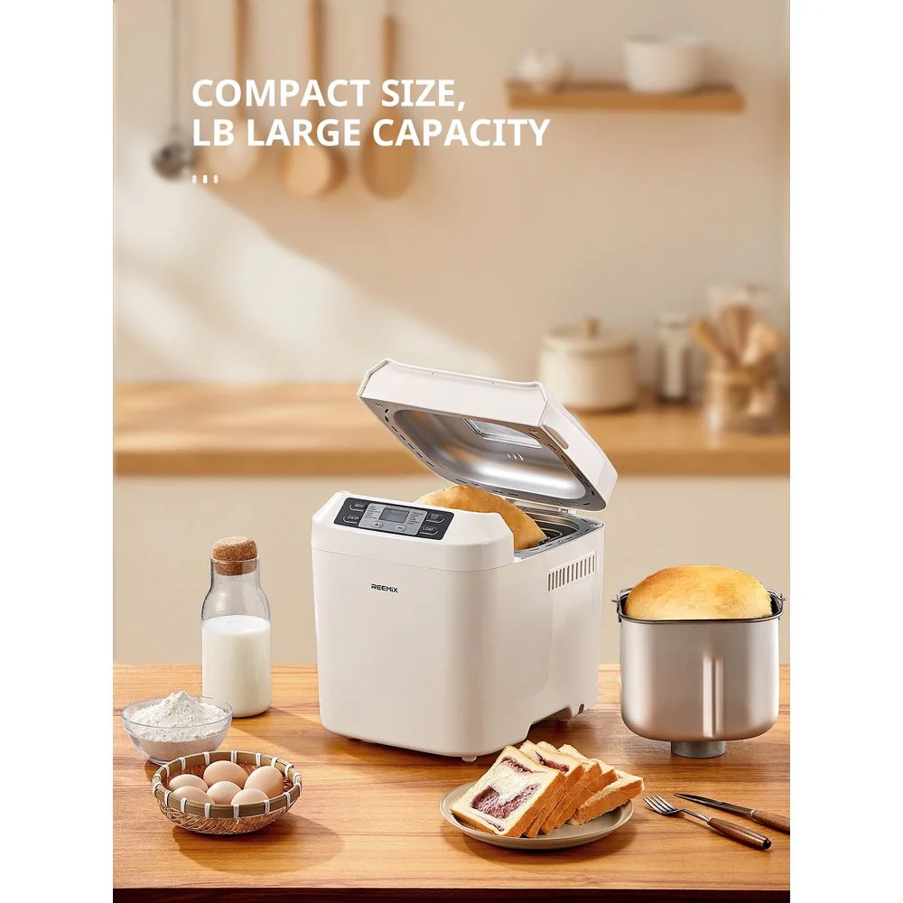 Reemix Bread Maker, 2lb Capacity, 12 Presets Including Gluten-Free, 13-Hour Delay Timer, Automatic Shut-Off, Black - Image 6