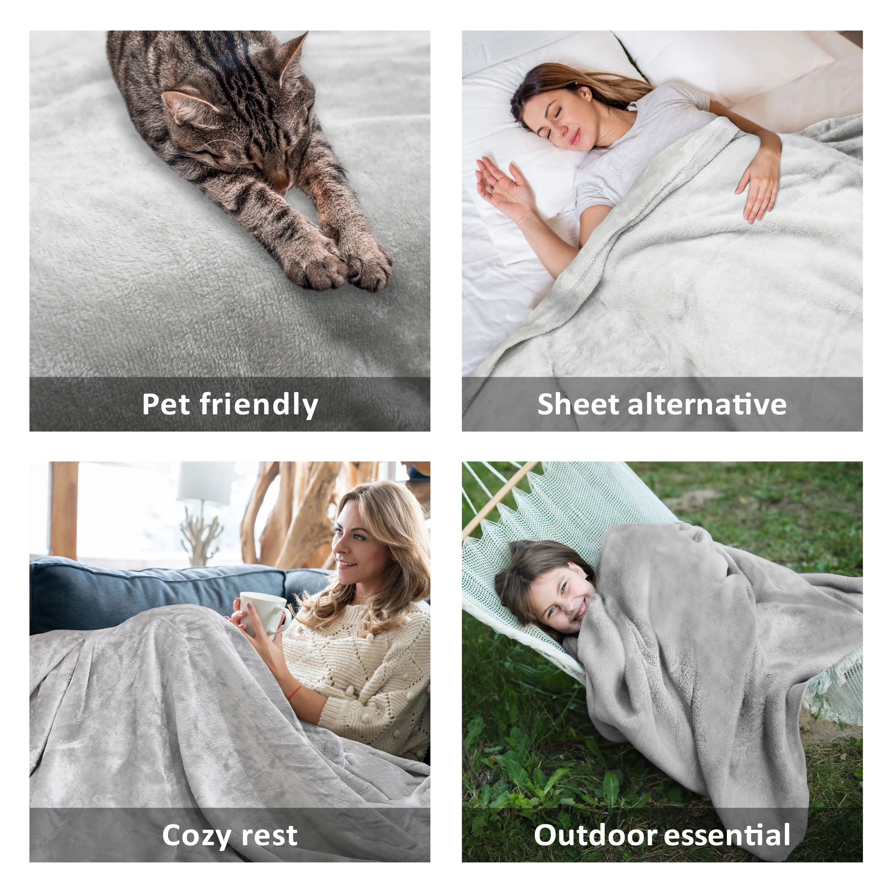 Regal Living Warm & Cozy Plush Velvet Blanket, Solid Gray, 66 x 90 in, Twin Size, Eco-Friendly, Machine Washable - Image 5