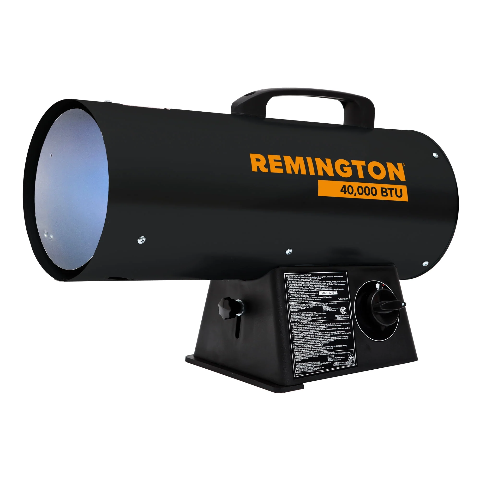 Remington 40,000 BTU Propane Forced Air Heater, Portable, Adjustable Height, Variable Heat Settings, Heavy-Duty Steel, REM-40-GFA-B - Image 2