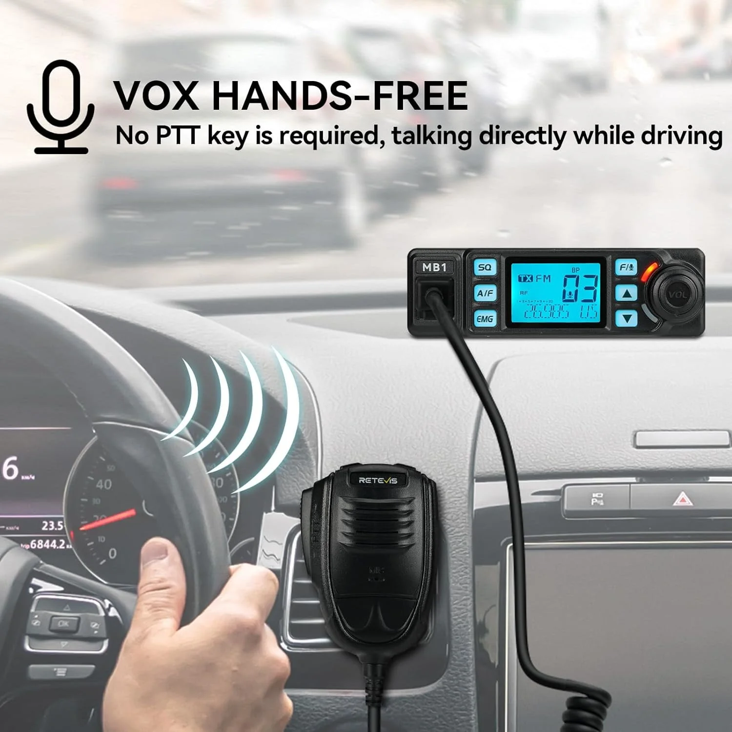 Retekess MB1 AM/FM CB Mobile Radio Bundle with Coaxial Cable - Image 7