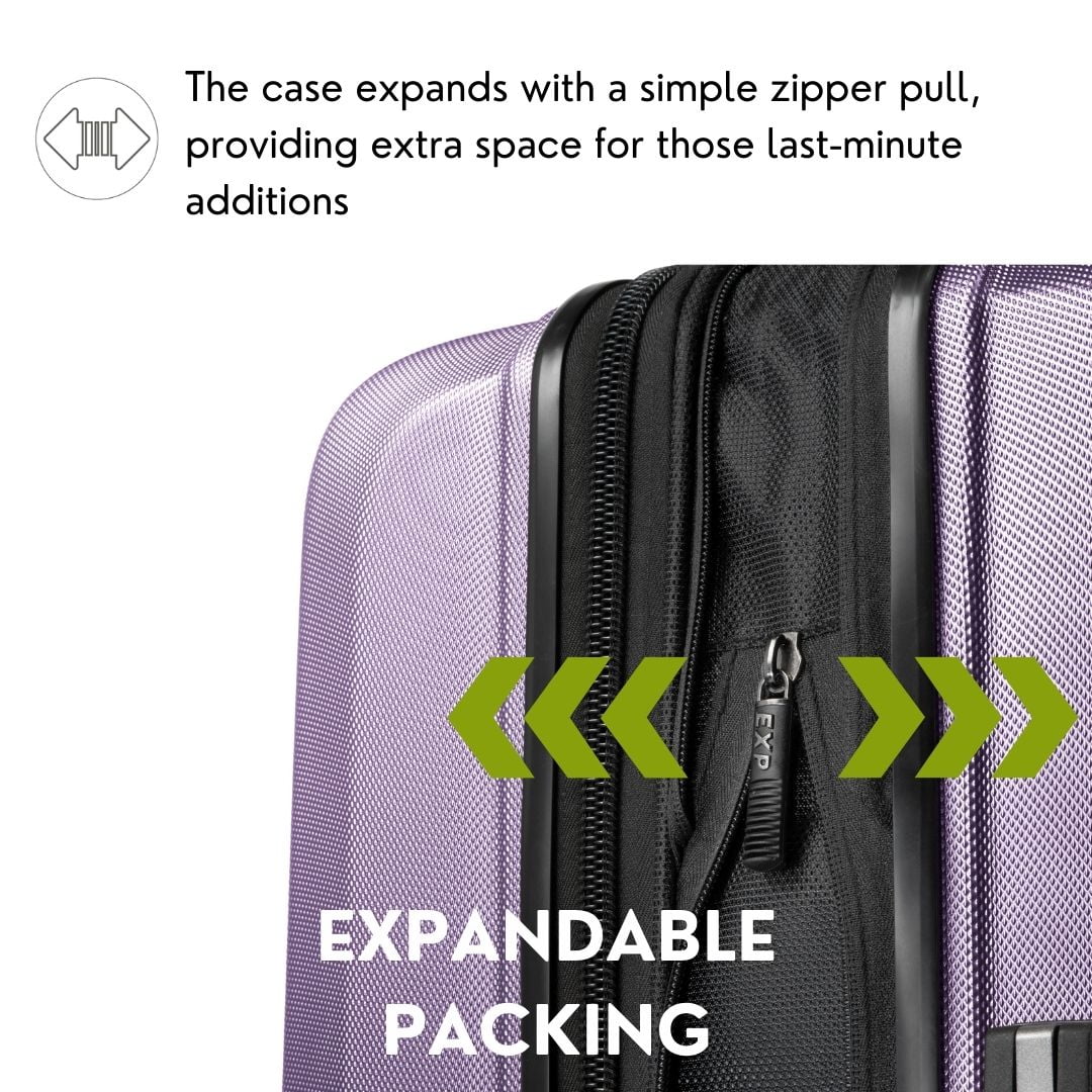 Ricardo Beverly Hills 567-20-536-4WB Kentfield Hardside Carry-on Luggage, Expandable, 360 Dual Spinner Wheels, Silver Lilac, 20 in - Image 3