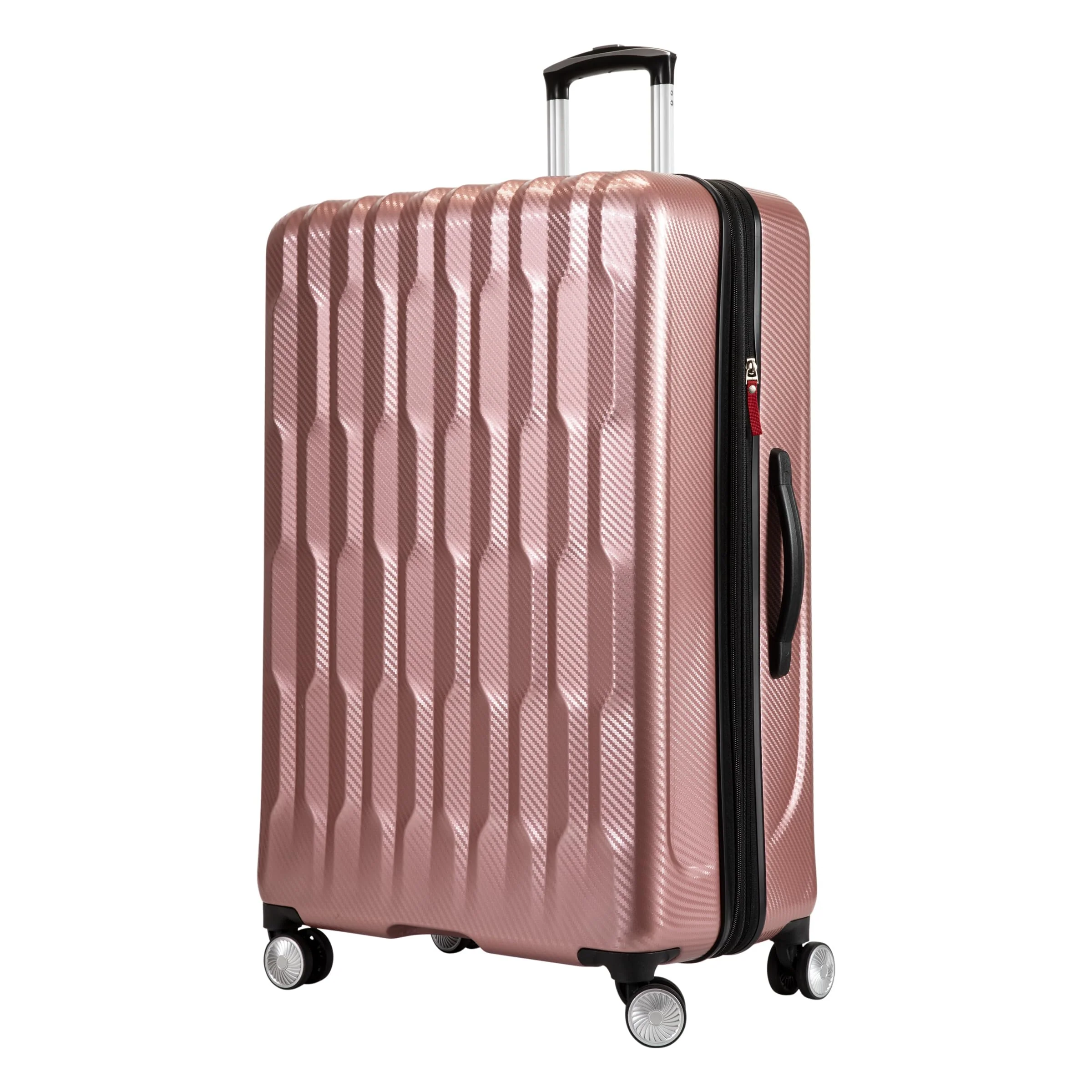 Ricardo Beverly Hills Lombard Hardside Large Checked Luggage, Expandable, Rose Gold, 29-Inch, 360 Dual Spinner Wheels, Telescoping Handle - Image 6