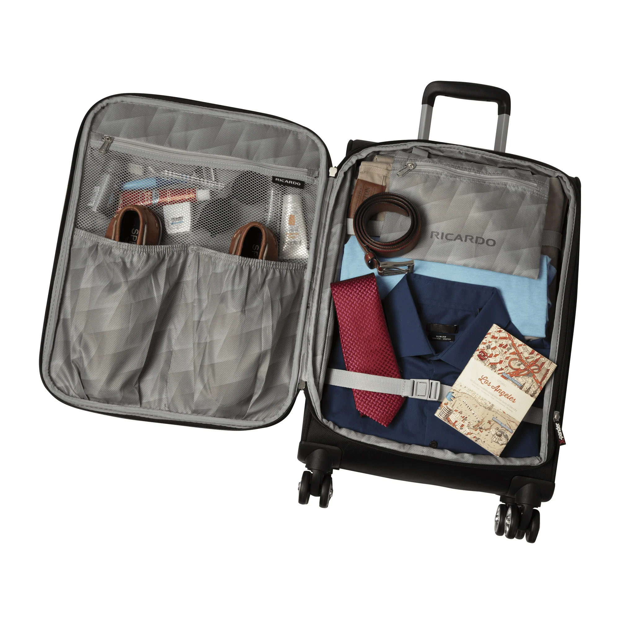 Ricardo Beverly Hills 781-28-015-4VP Solvang 2.0 Softside 28" Expandable Checked Spinner Luggage, Shadow Black - Image 6