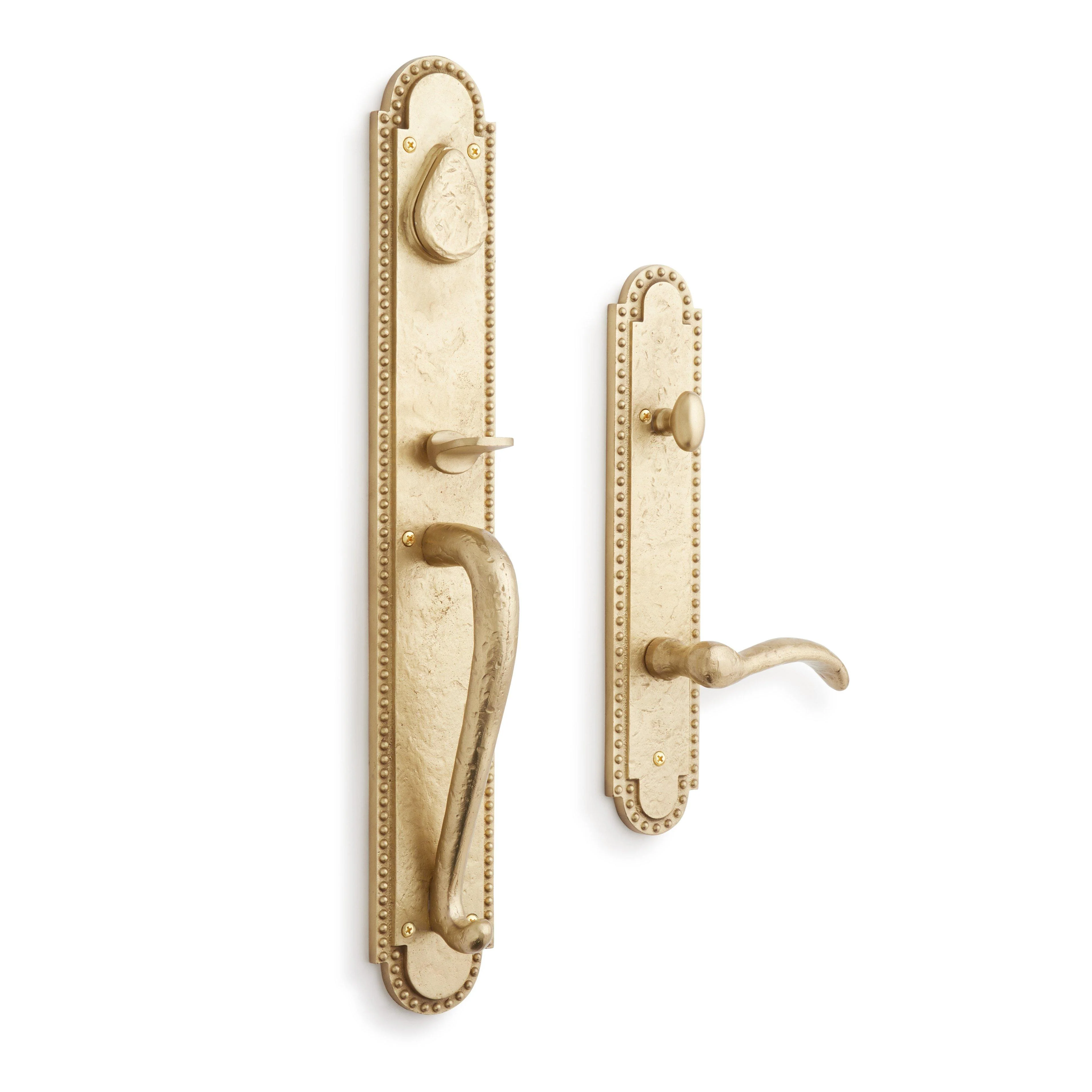 Signature Hardware EHRMNTB.15.300.10.L-SBS-NB Roman Entrance Door Set-Lever Handle - No Backset -Left Hand -Satin Brass