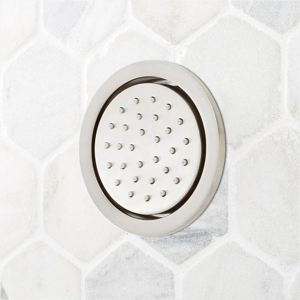 Round Flush-Mount Swivel Body Spray - Brushed Nickel