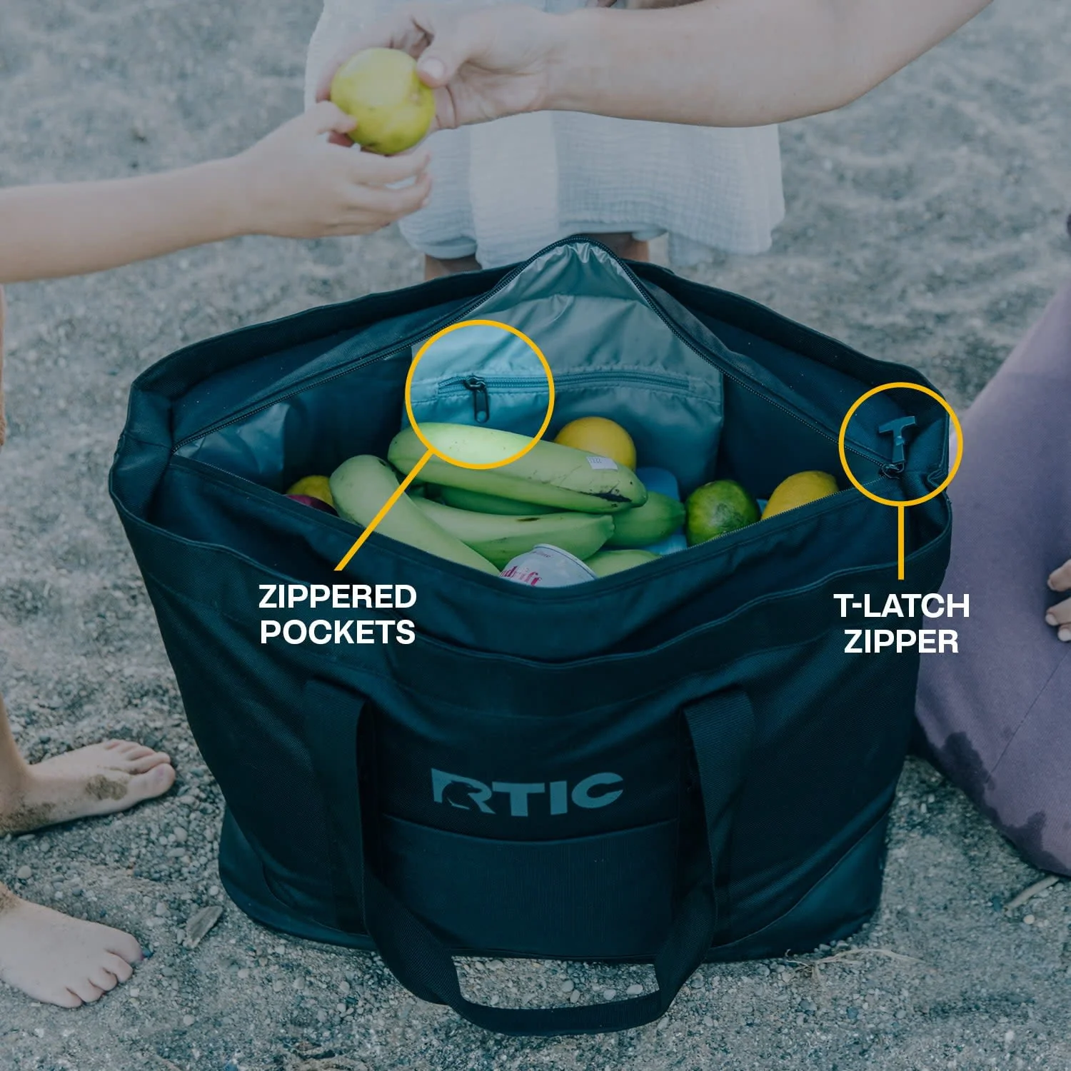 Rtic Outdoors Everyday Insulated Tote Bag, 35 Liter Cooler Bag, Leak-Resistant Interior, Waterproof Exterior, Fits 58 Cans, Black - Image 2