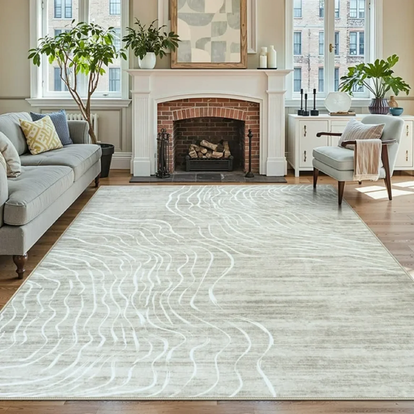 RUG ROBOT AR-DYR-CXSMXTMS-244X305 8'x10' Large Area Rugs, Beige