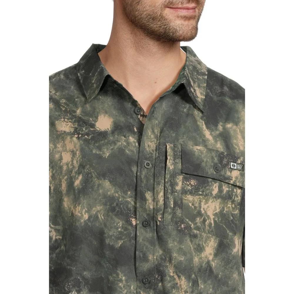 Salty Crew Flagship UV Button-Up Short-Sleeve Shirt for Men - Khaki - XL - Image 4