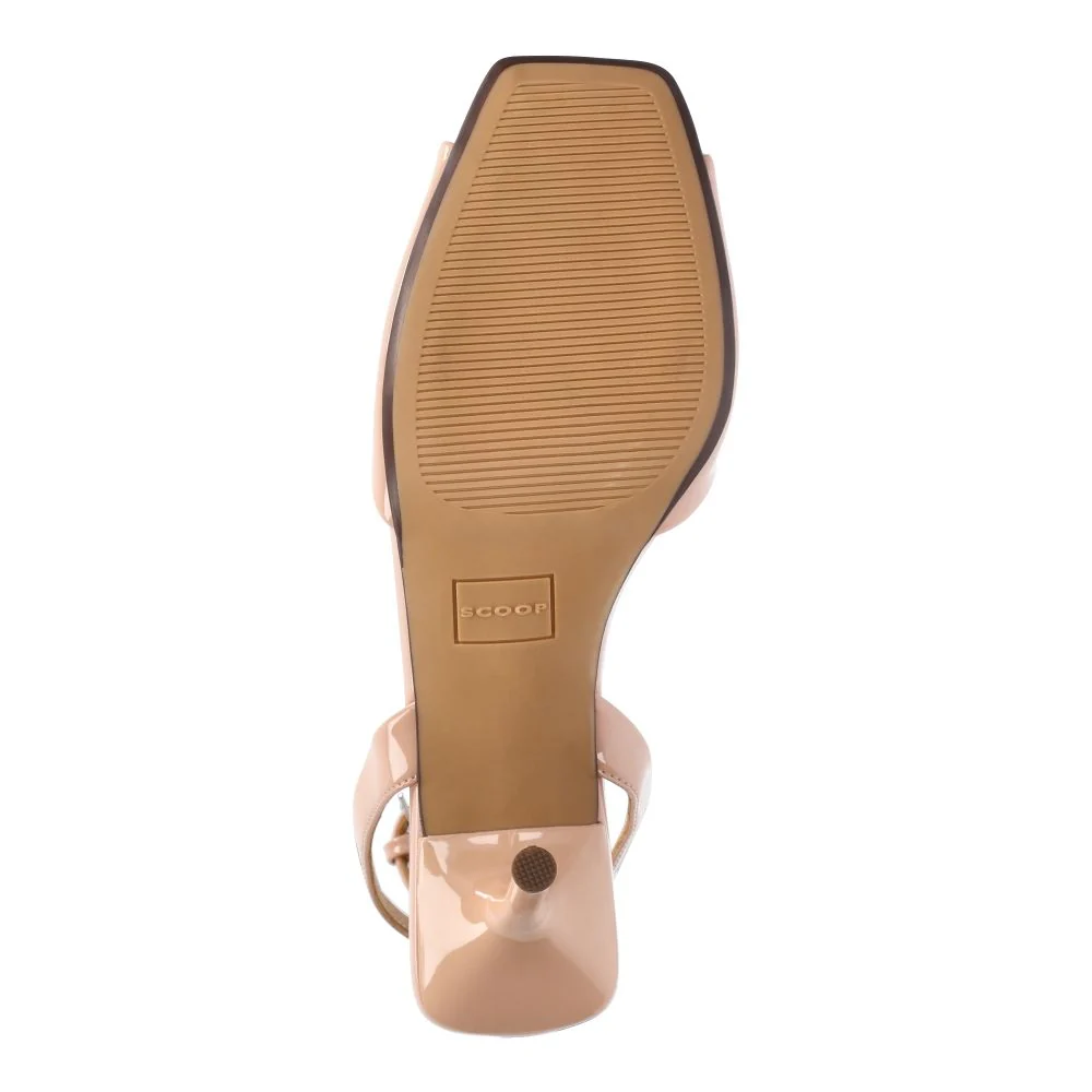 Scoop Women's Ankle Strap Peep Toe Stiletto Heeled Sandals, Nude, Medium Width, 3.74 in Heel - Image 5