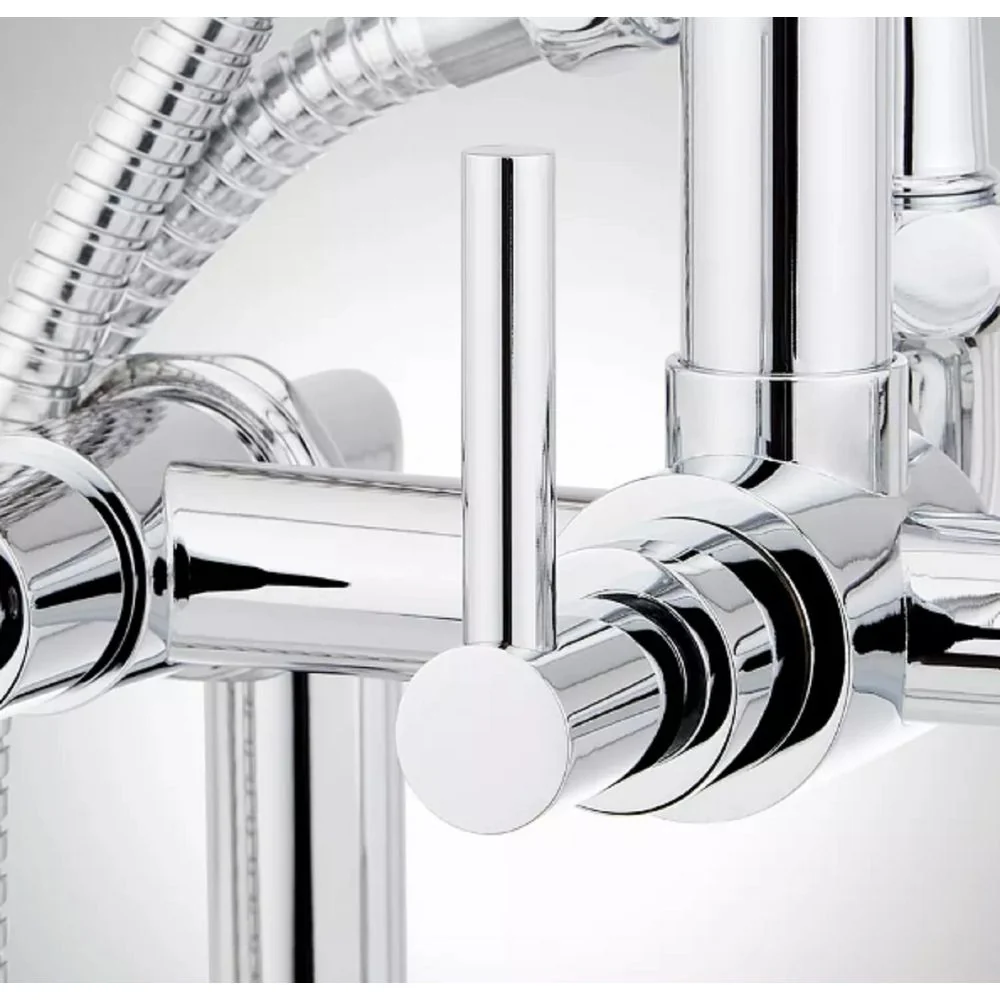 Signature Hardware SH441134CP Sebastian Deck-Mount Tub Faucet - Lever Handles - 4" Couplers - Chrome - Image 3