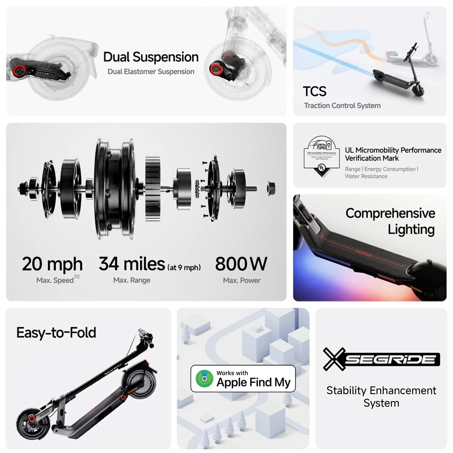 Segway E3 Pro SE Electric Scooter, 20 MPH with Lock & Phone Mount - Image 5