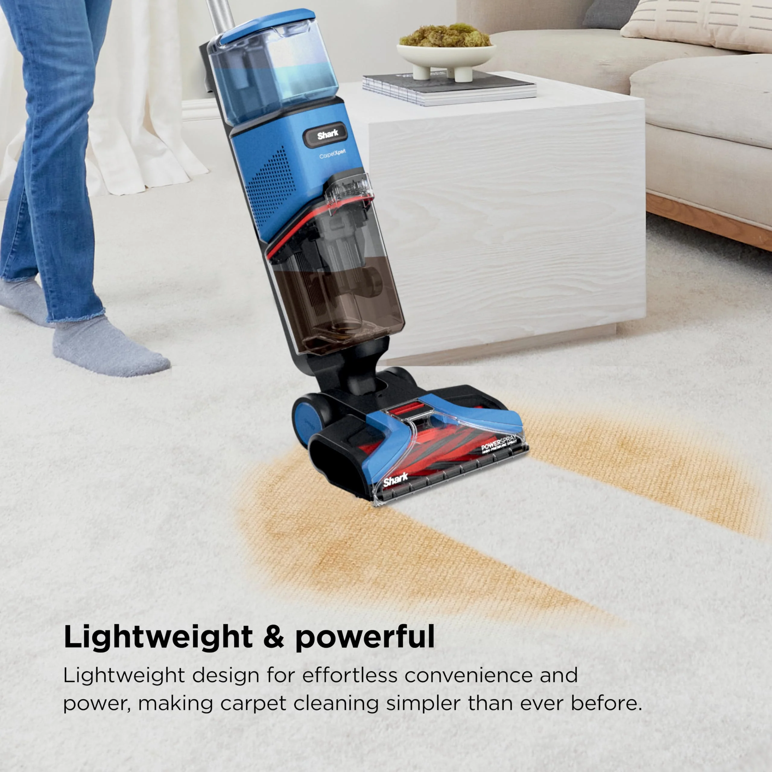 Shark CarpetXpert Upright Carpet & Area Rug Cleaner, Perfect for Pets, Lightweight & Powerful, Dirt, Grime, & Odor Removal, Carpet Shampooer, Cleaning Solution, Blue, EX121BRN - Image 6