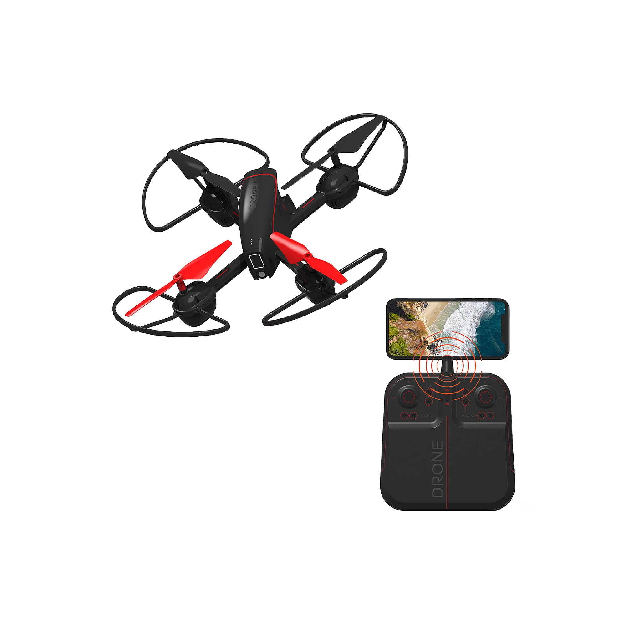 Sharper Image 2.4GHz RC Mach 10" Drone with Stream Camera, Black - Easy to Fly - Image 2