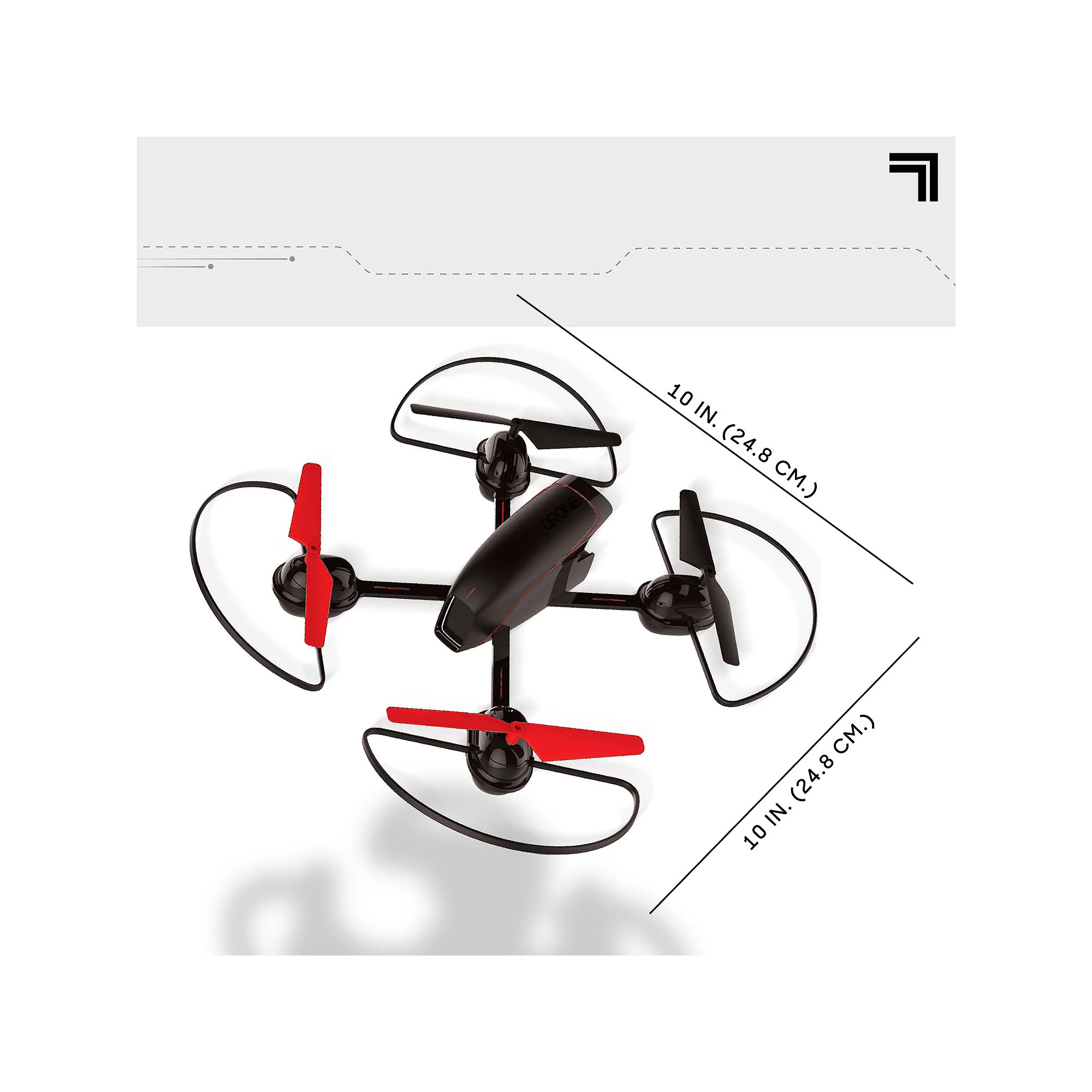 Sharper Image 2.4GHz RC Mach 10" Drone with Stream Camera, Black - Easy to Fly - Image 3