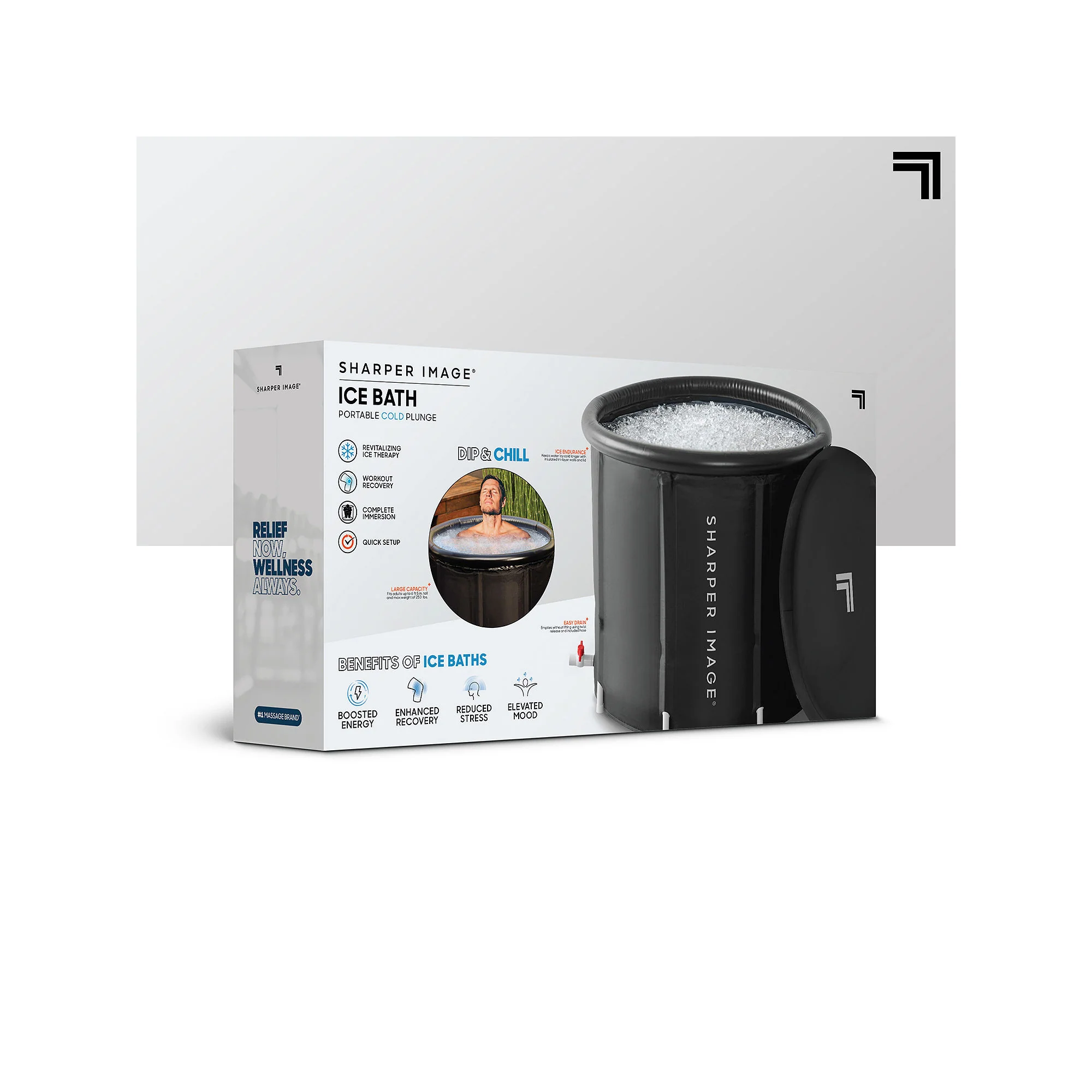 Sharper Image 31.5In. Portable Ice Bath Ice And Heat Therapy - BLACK ONE SIZE - Image 3