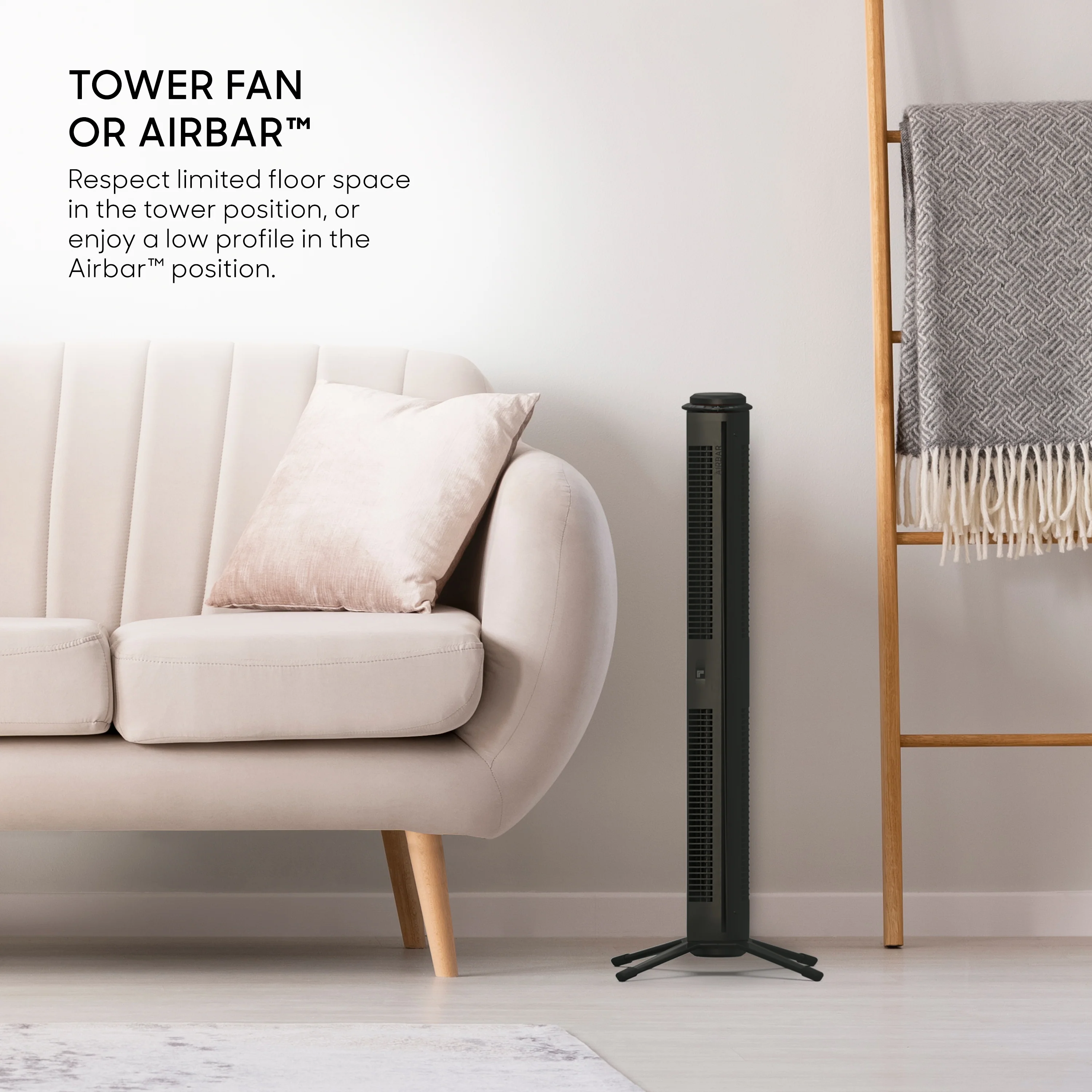 Sharper Image FA1-0113-06 Axis 32 Airbar Tower Fan, 35", Black - Image 3