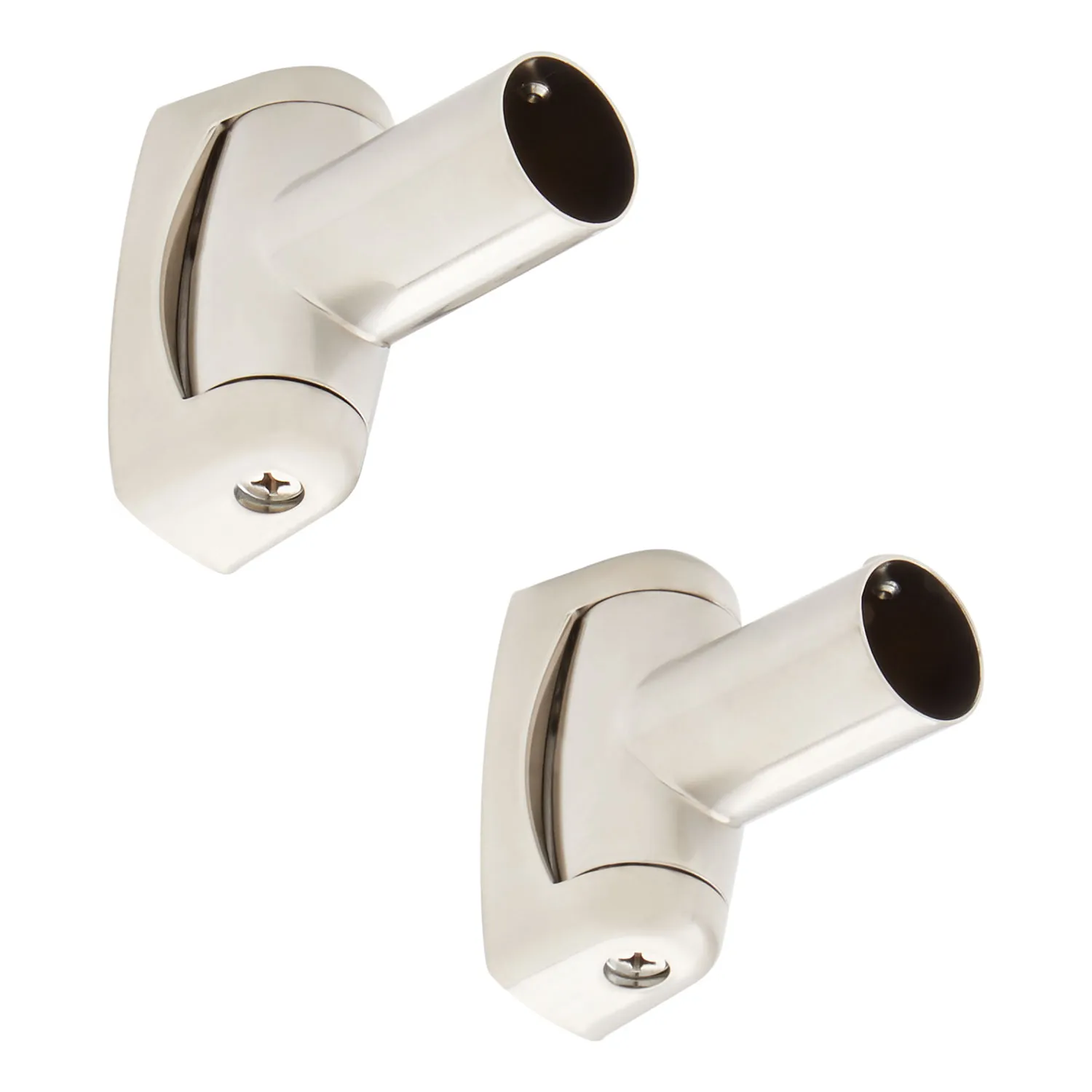 Shower Curtain Rod Swivel Flanges (Zinc) FOR Curved Rods- Brushed Nickel