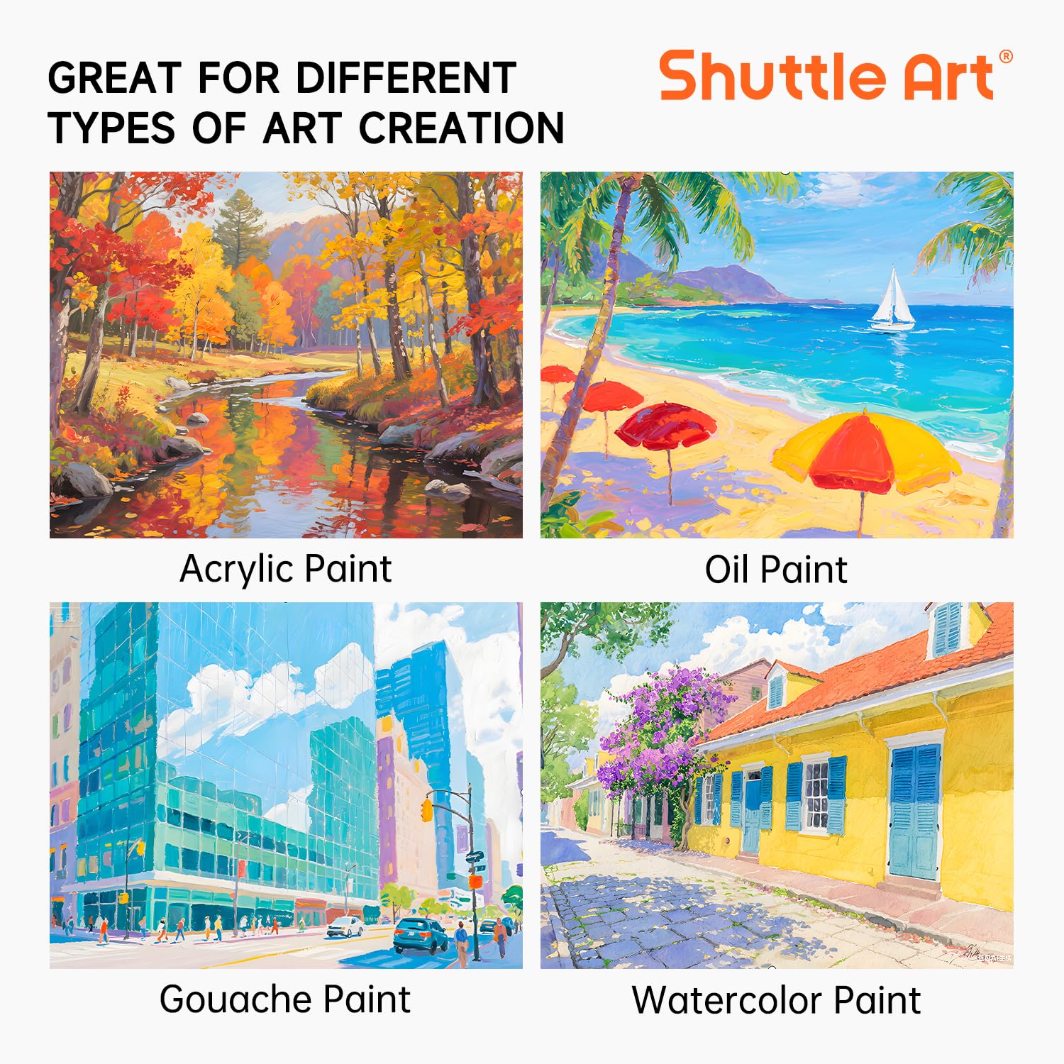 Shuttle Art 36 Pack Painting Canvas Panels, Multi-Size 5x7, 8x10, 9x12, 11x14 Inch, 100% Cotton, Triple Primed, White, SA PCP36 - Image 5