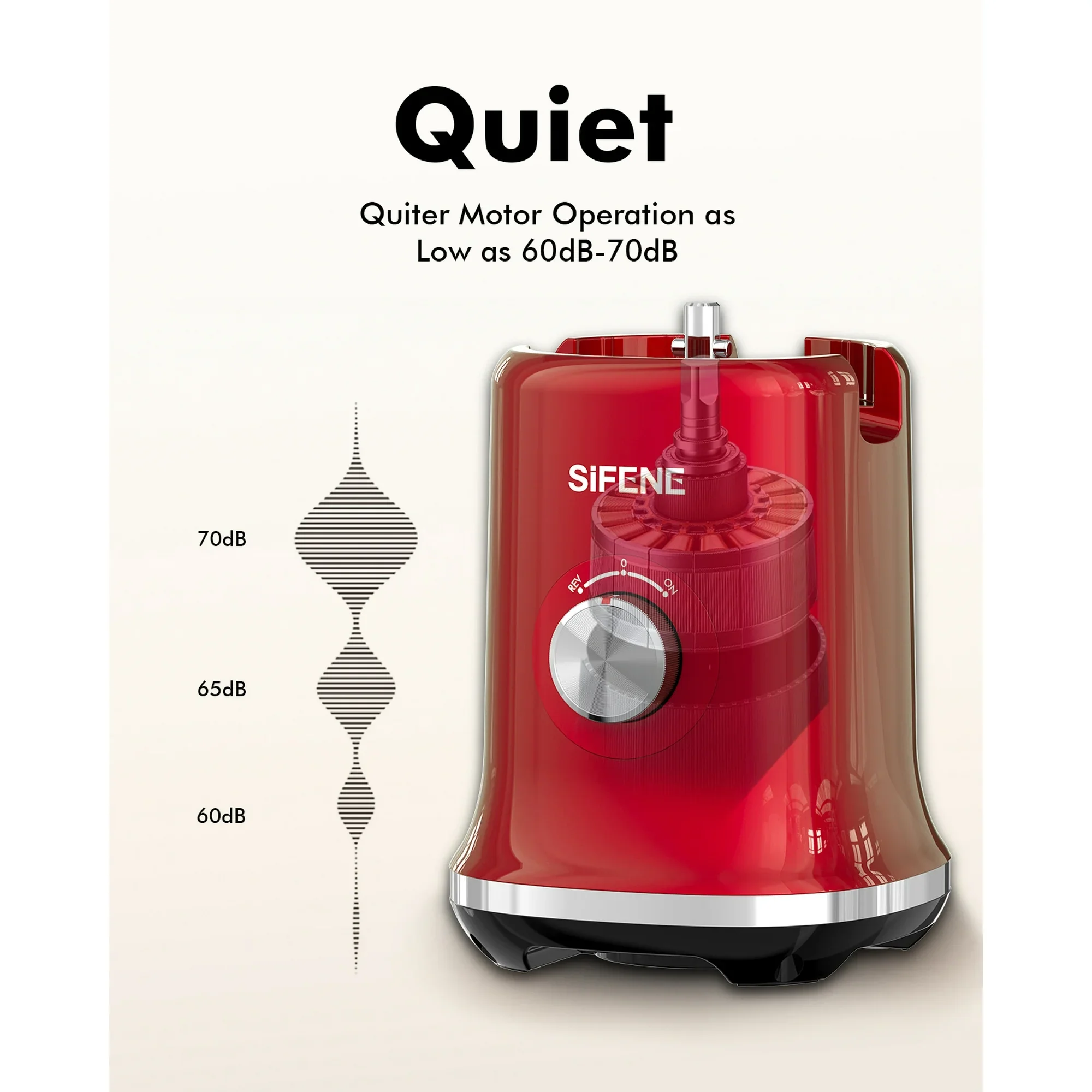 Sifene SIF-8202 150W Slow Masticating Juicer Machine, 4.3-Inch, Red - Image 4