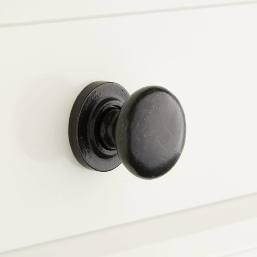 Signature Hardware 286603 Solid Bronze 1.25 Inch Diameter Mushroom Cabinet Knob with Beveled Round Base Dark Bronze