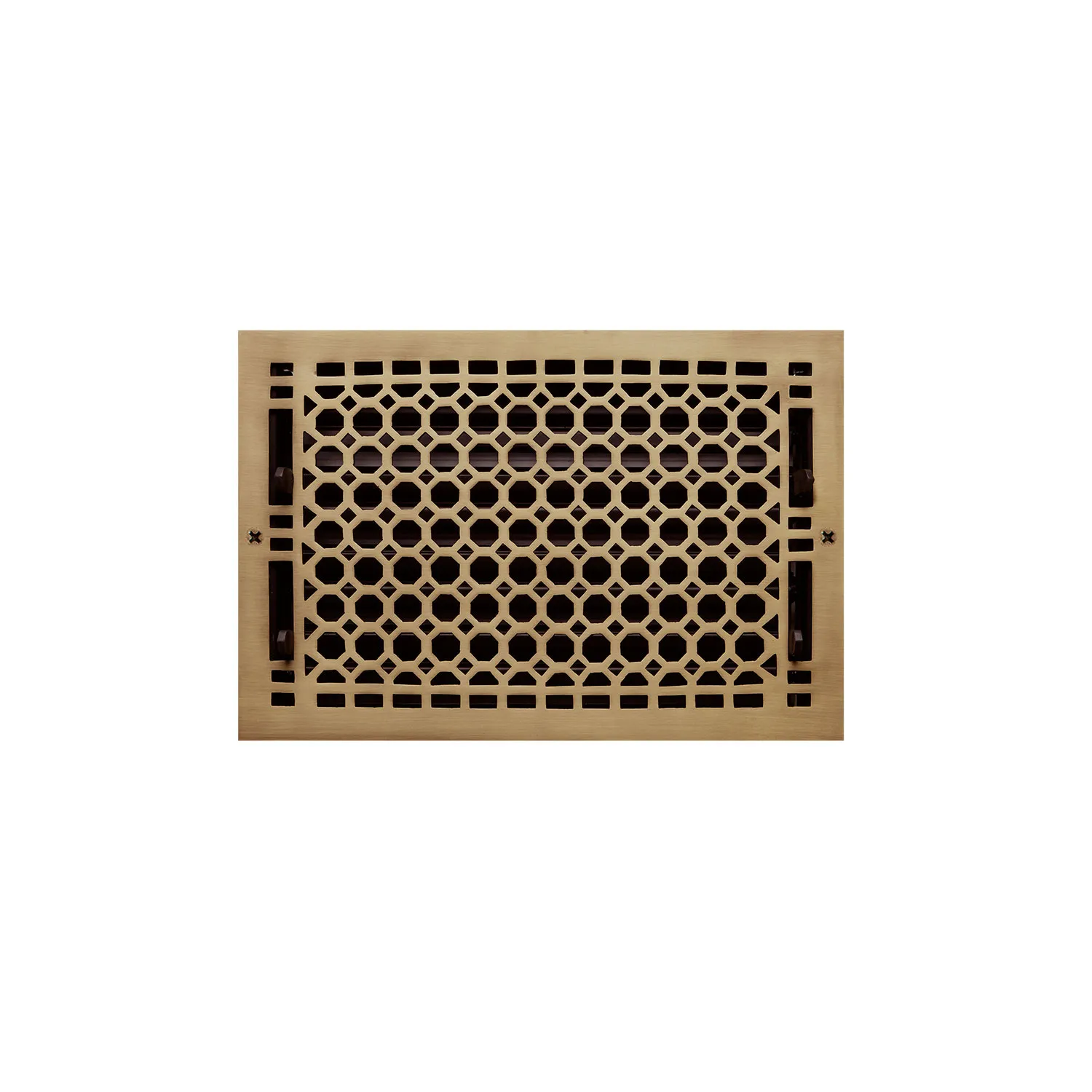 Signature Hardware 327329 Honeycomb Brass Wall Register - 8"x14" (9-1/4"x15-1/8" Overall) Antique Brass - Image 2