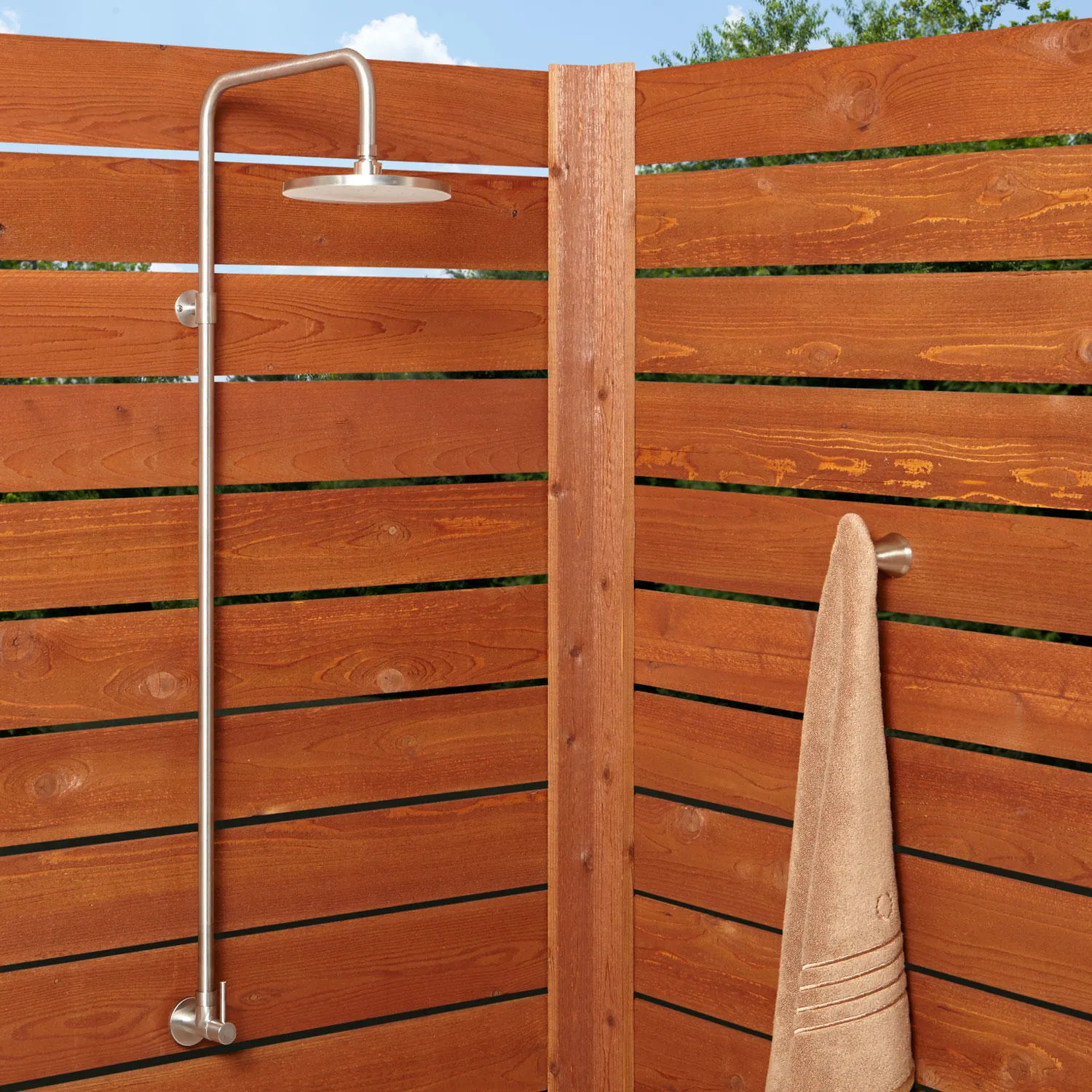 Signature hardware 401594 Stainless Steel Outdoor Shower Trim with Single Function Shower Head