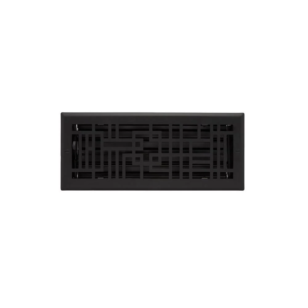 Signature Hardware 434739 Baer Steel Floor Register - Black 4" x 12" (5-1/4" x 13-3/8" Overall)