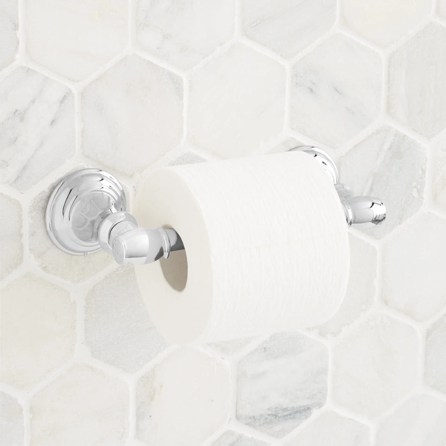 Signature Hardware 446910 Beasley Wall-Mounted Toilet Paper Holder Chrome