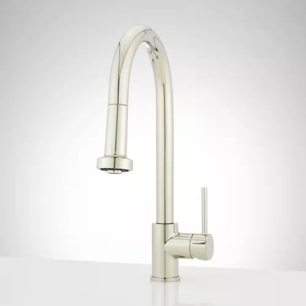 Signature Hardware 465187 Ridgeway Single Handle Pull Down Sprayer Kitchen Faucet in Polished Nickel - Image 2