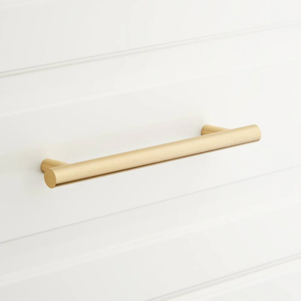 SIGNATURE HARDWARE 479473 3 3/4 SOLID BRASS CABINET PULL SATIN BRASS