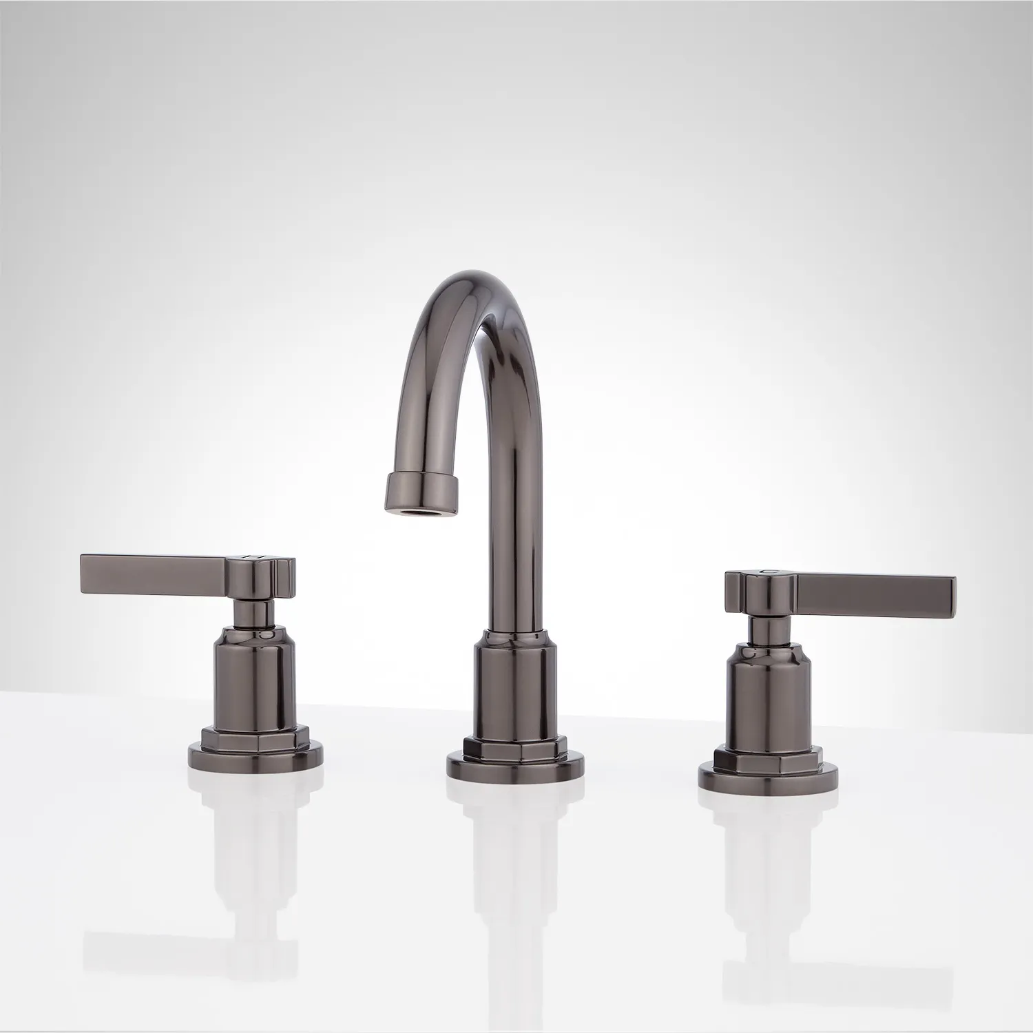 Signature Hardware 482746 Greyfield 1.2 GPM Widespread Bathroom Faucet with Metal Lever Handles and Pop-Up Drain Assembly, Gunmetal