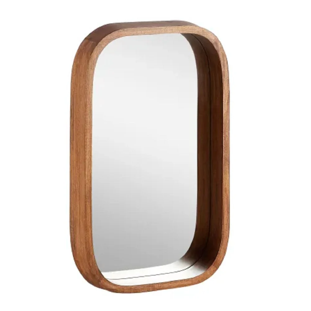 Signature Hardware 484587 Acrewood 19" W x 31-1/8" H Modern Oval Wood Framed Bathroom Wall Mirror