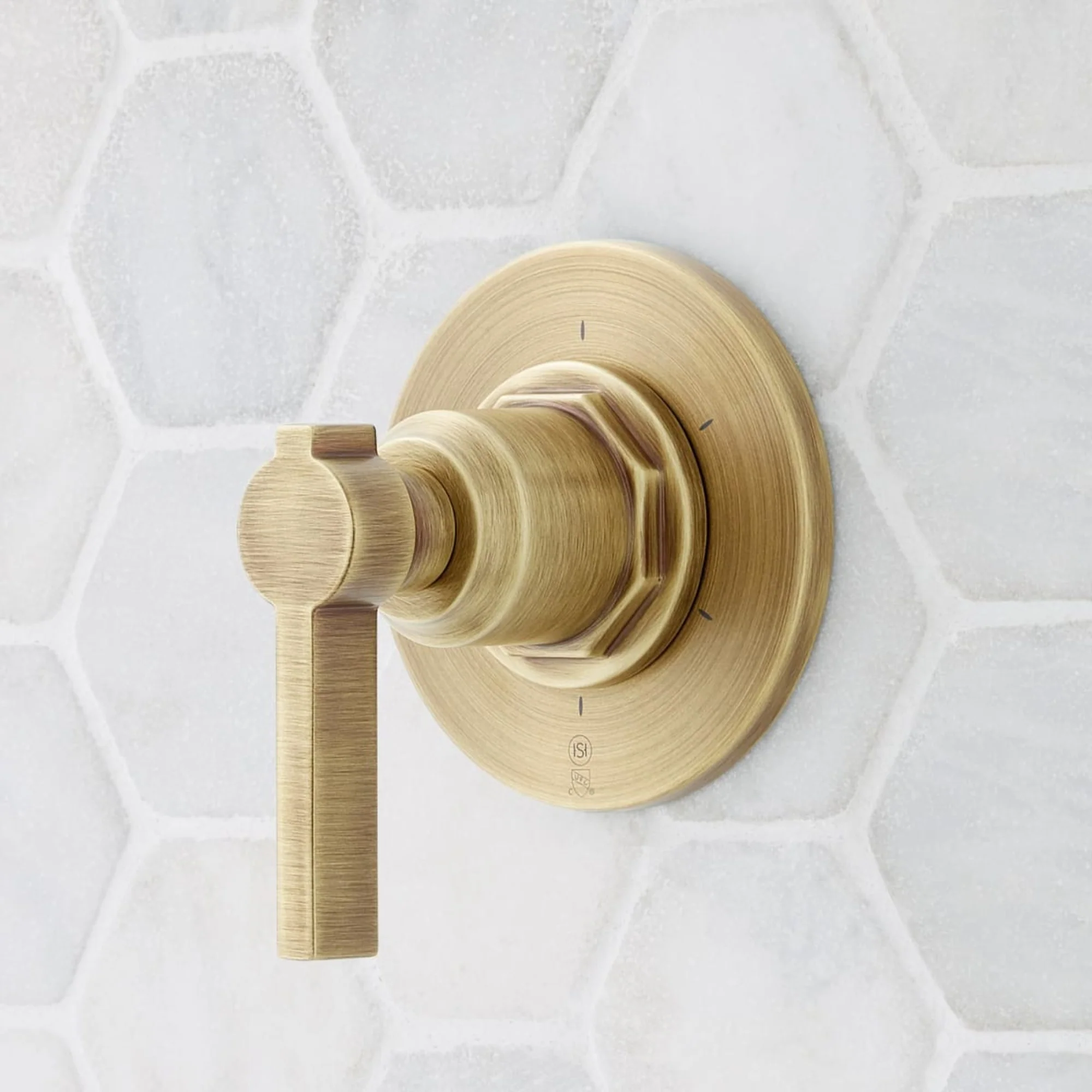 Signature Hardware 485517 948901-LV Greyfield 6 Function Diverter Valve Trim, Aged Brass