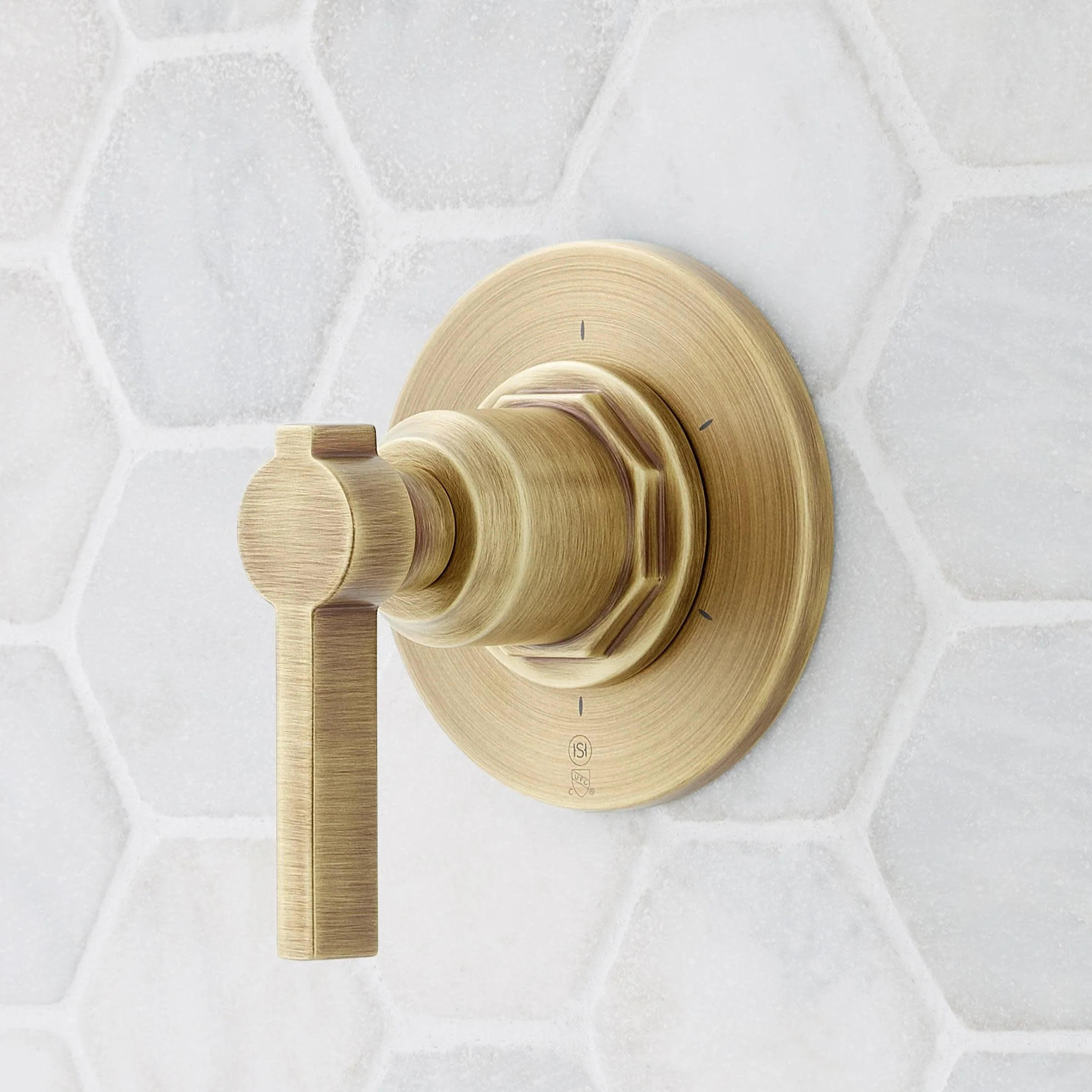 Signature Hardware 485517 948901-LV Greyfield 6 Function Diverter Valve Trim, Aged Brass - Image 2