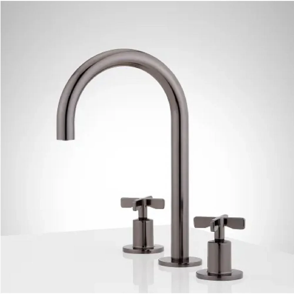 Signature Hardware 488904 Vassor 1.2 GPM Widespread Bathroom Faucet with Pop-Up Drain Assembly, Gunmetal