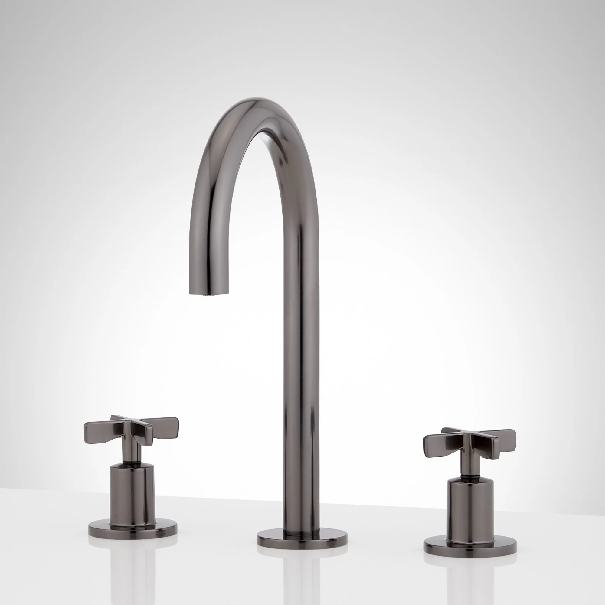 Signature Hardware 488904 Vassor 1.2 GPM Widespread Bathroom Faucet with Pop-Up Drain Assembly, Gunmetal - Image 2