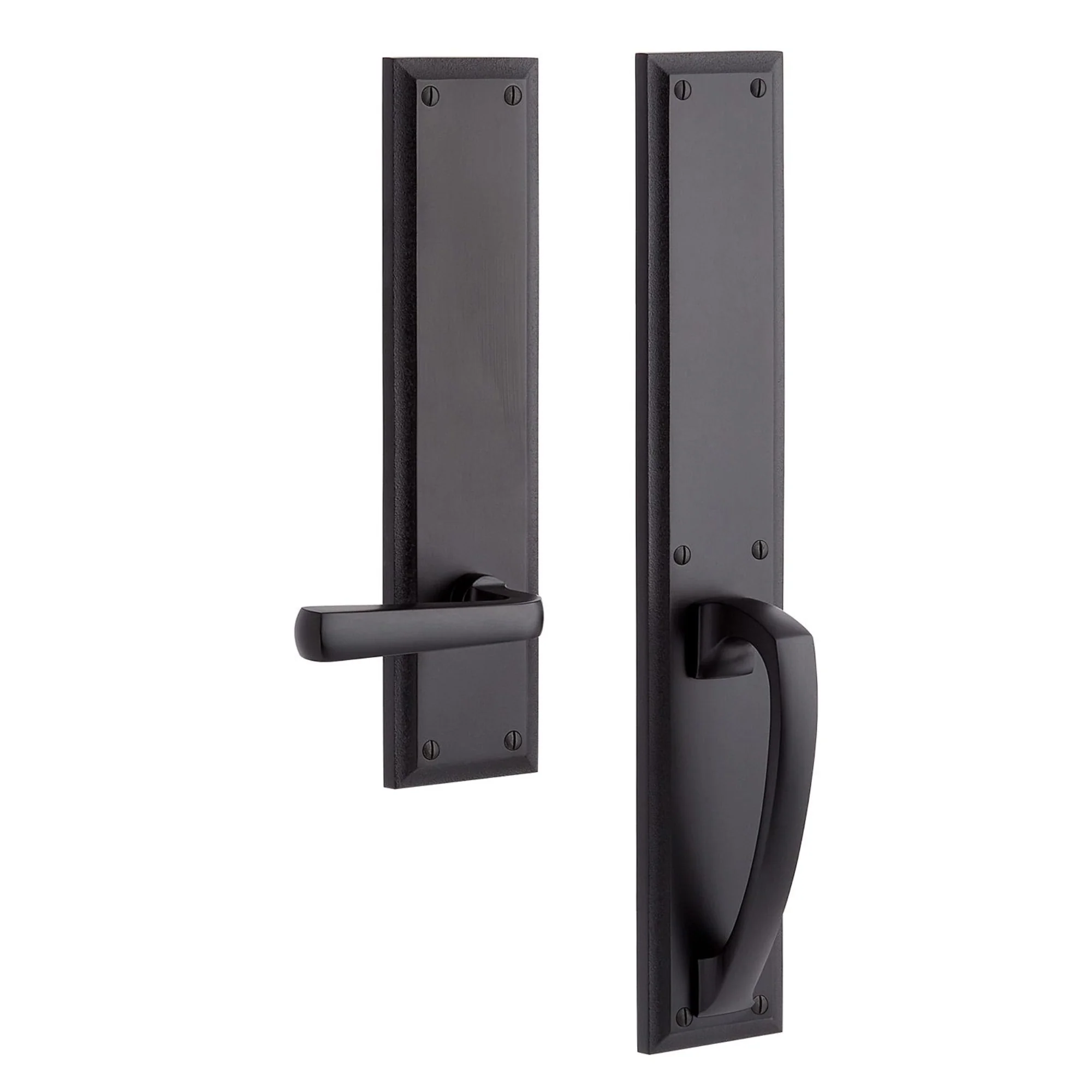 Signature Hardware 552087MB MNG-EXTR-5002- Brass Entry Door Set - Dummy - No BackSet - Dummy - Left Hand - Matte Black - Image 2