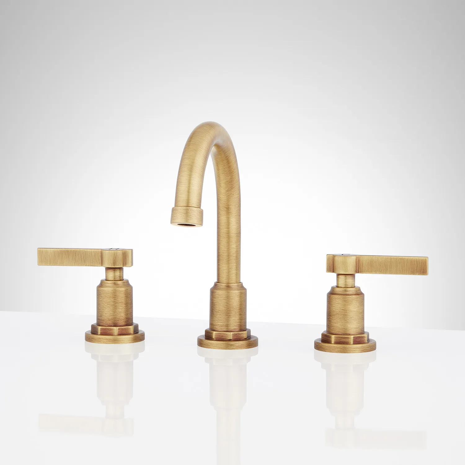 Signature Hardware 948591 Widespread Bathroom Faucet, Aged Brass
