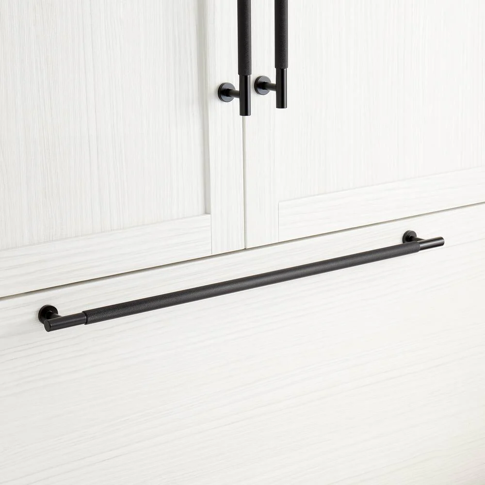 Signature Hardware 949192-24 24" Evinger Knurled Brass Appliance Pull Matte Black - Image 2