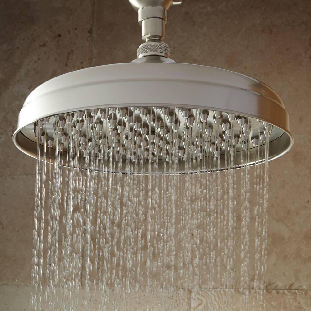 Signature Hardware CS1085B-12-BN-U 12" Round Rainfall Brass Showerhead With Brass Nozzles - Brushed Nickel